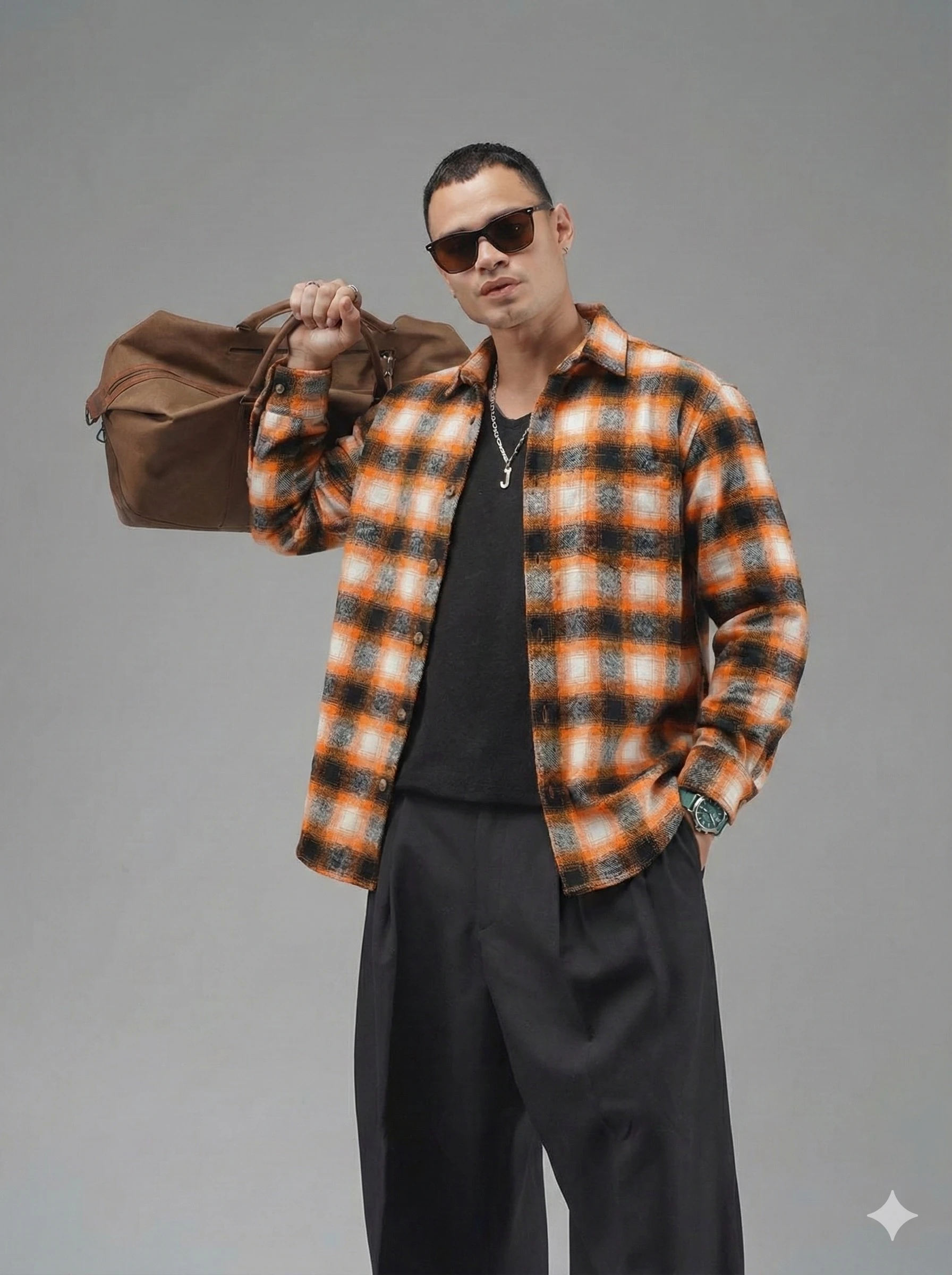 KUMAŞ DESENLİ ODUNCU GÖMLEK 