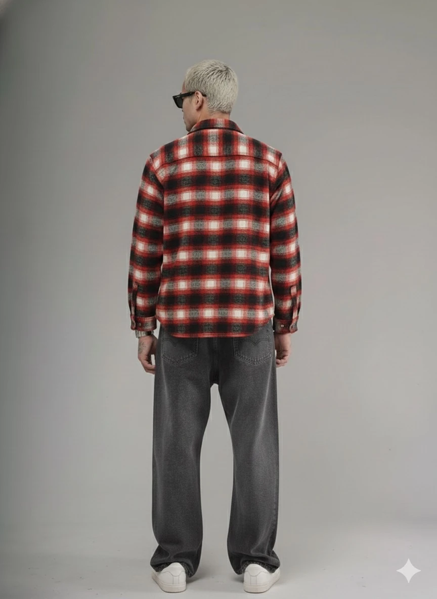 DESENLİ CİFT CEPLİ ODUNCU GÖMLEK 