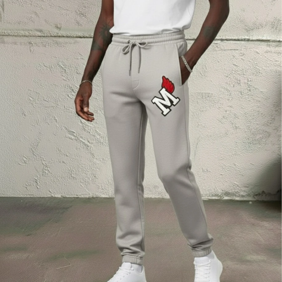 UNISEX GRİ BASKILI OVERSİZE EŞOFMAN ALTI