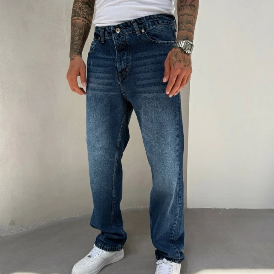 LACİVERT  RENK  BAGGY JEANS PANTOLON