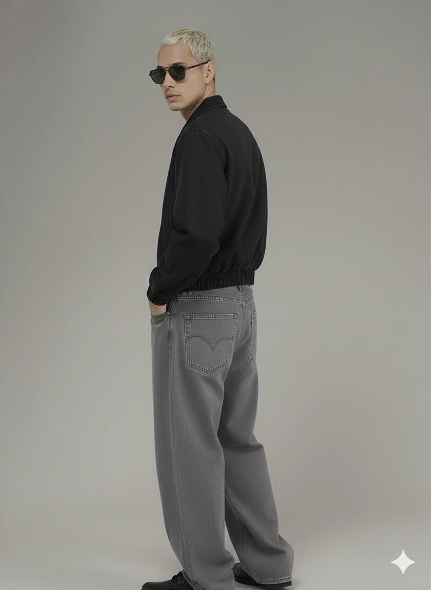 UNİSEX SİYAH RENK OLD MONEY OVERSİZE KOT CEKET       