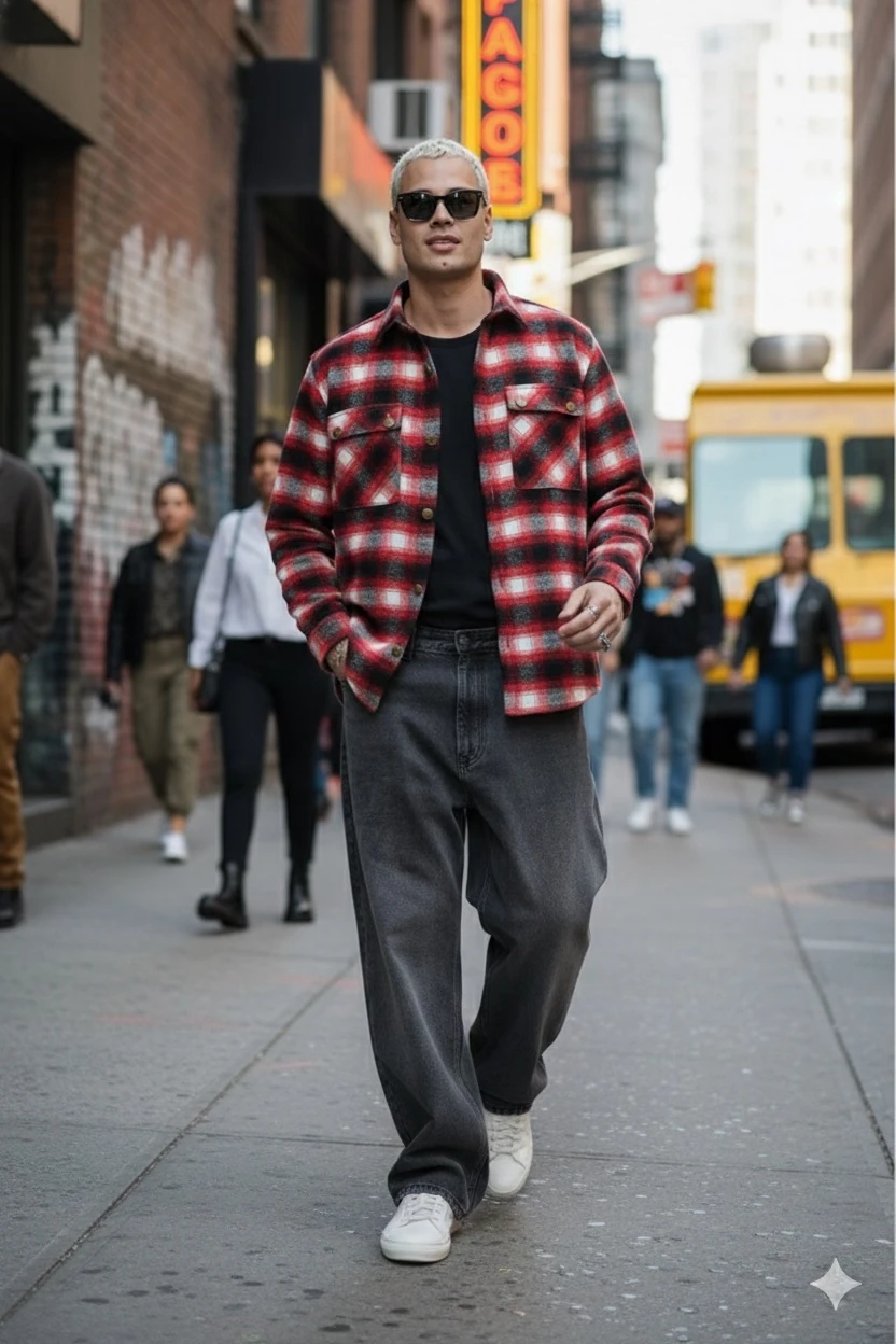 DESENLİ CİFT CEPLİ ODUNCU GÖMLEK 