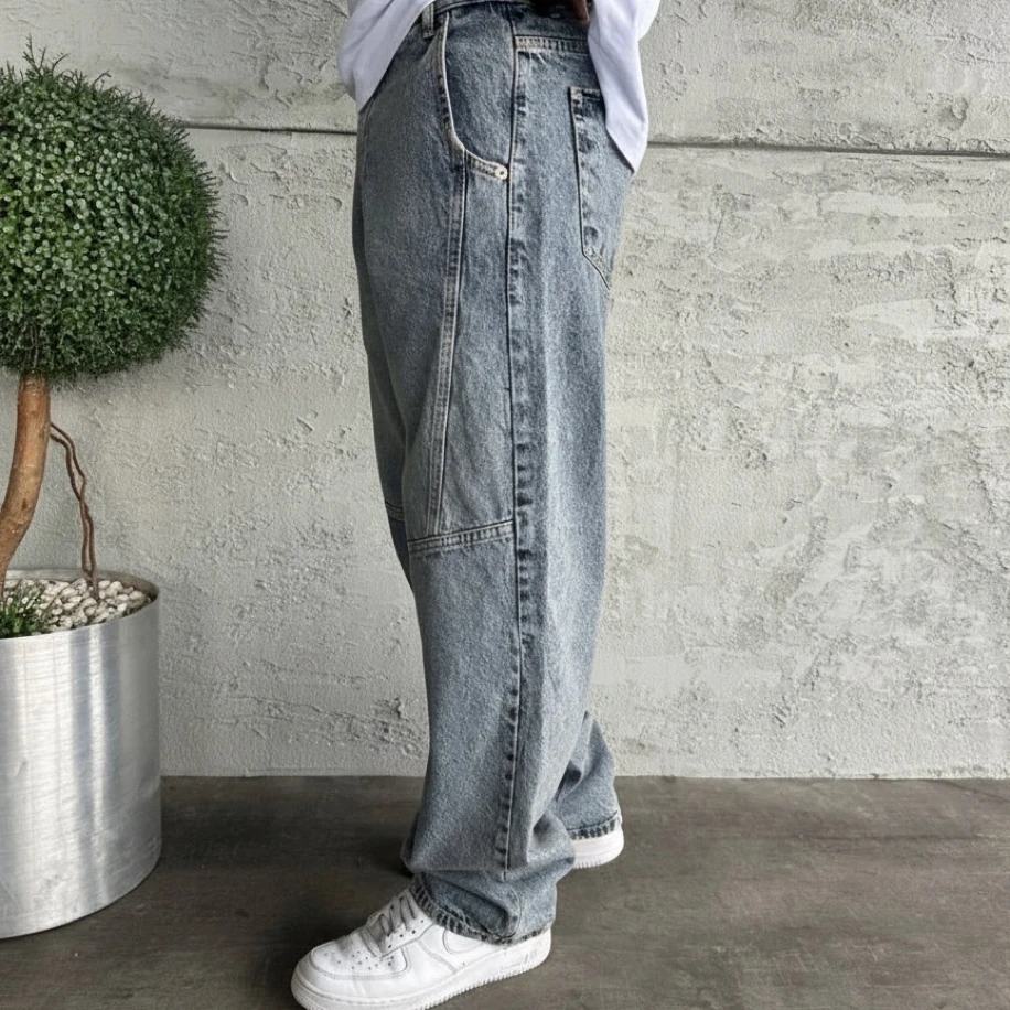 BEJ  RENK RELAX BAGGY JEANS PANTOLON