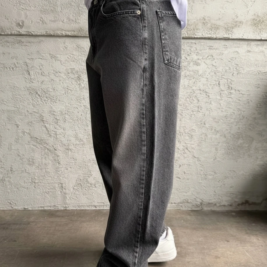 ANTRASİT RENK RELAX BAGGY JEANS PANTOLON