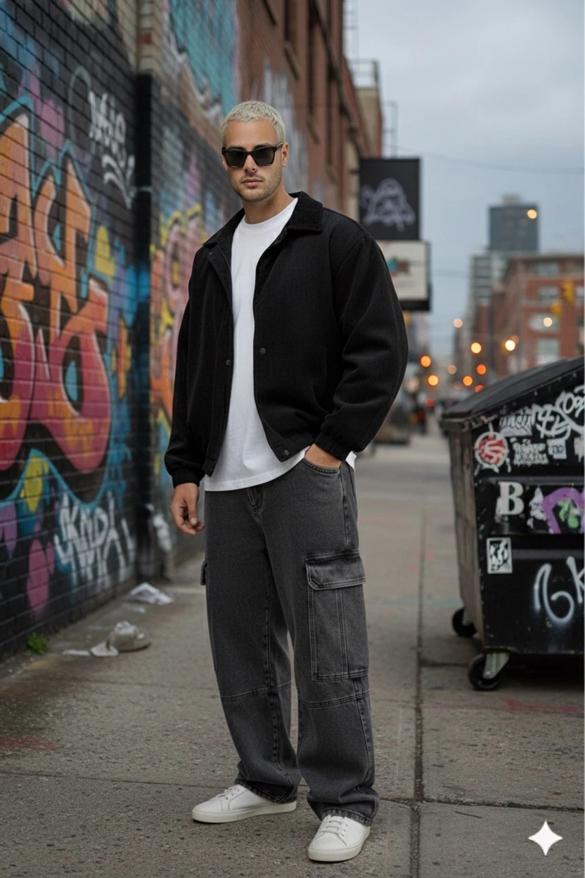 UNİSEX OVERSİZE SİYAH RENK  BOMBER KADİFE CEKET    