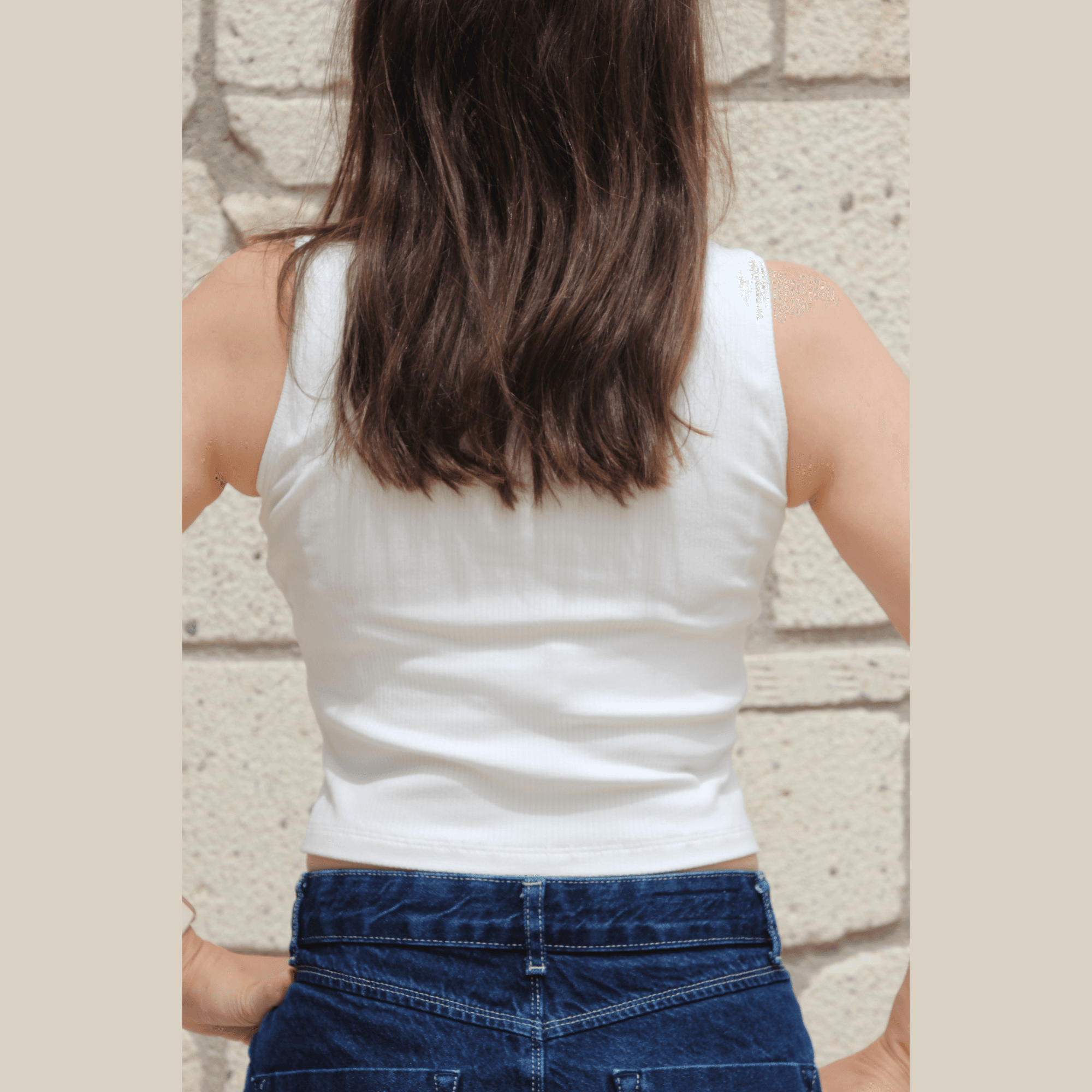 Kadın Tank Top – Satya | %95 Organik Pamuk %5 Elastan | Beyaz