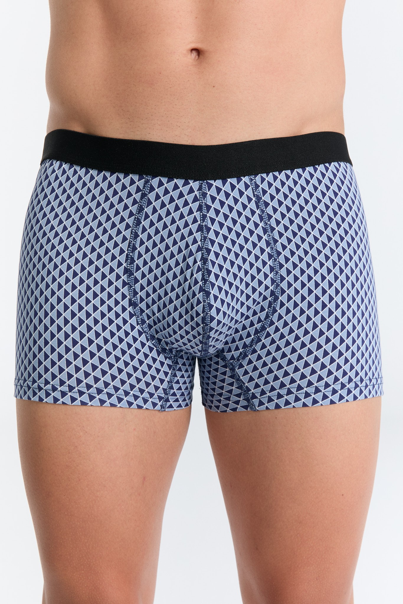 GOTS Sertifikalı Organik Pamuk Erkek Trunk Boxer İç Çamaşırı 3'lü Paket - Geometrik