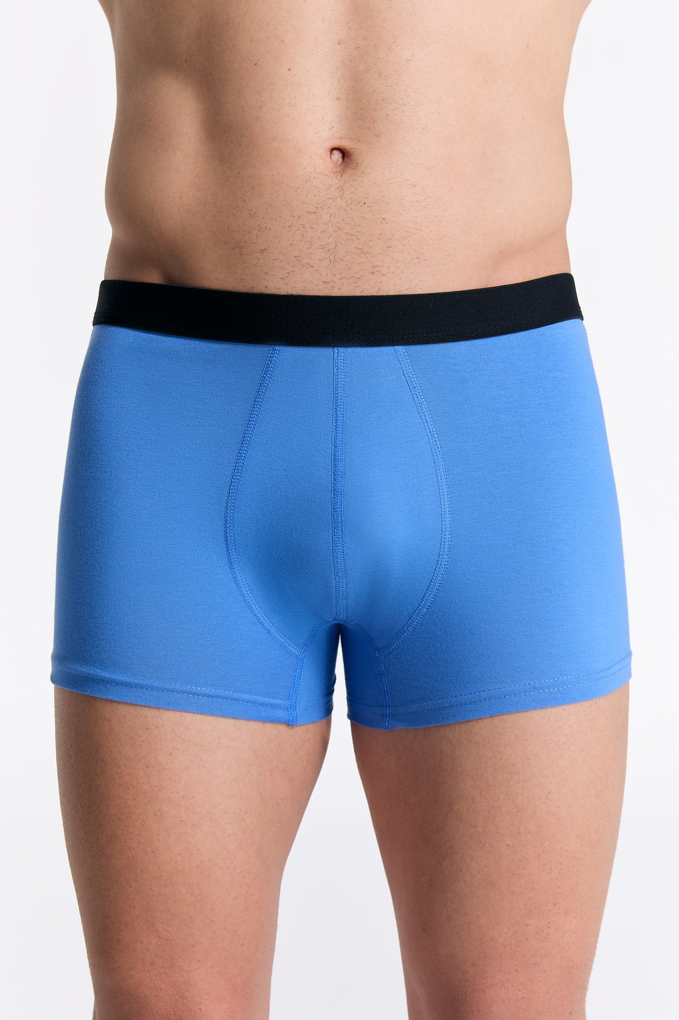 GOTS Sertifikalı Organik Pamuk Erkek Trunk Boxer İç Çamaşırı 3'lü Paket - Aquamarin Mavi