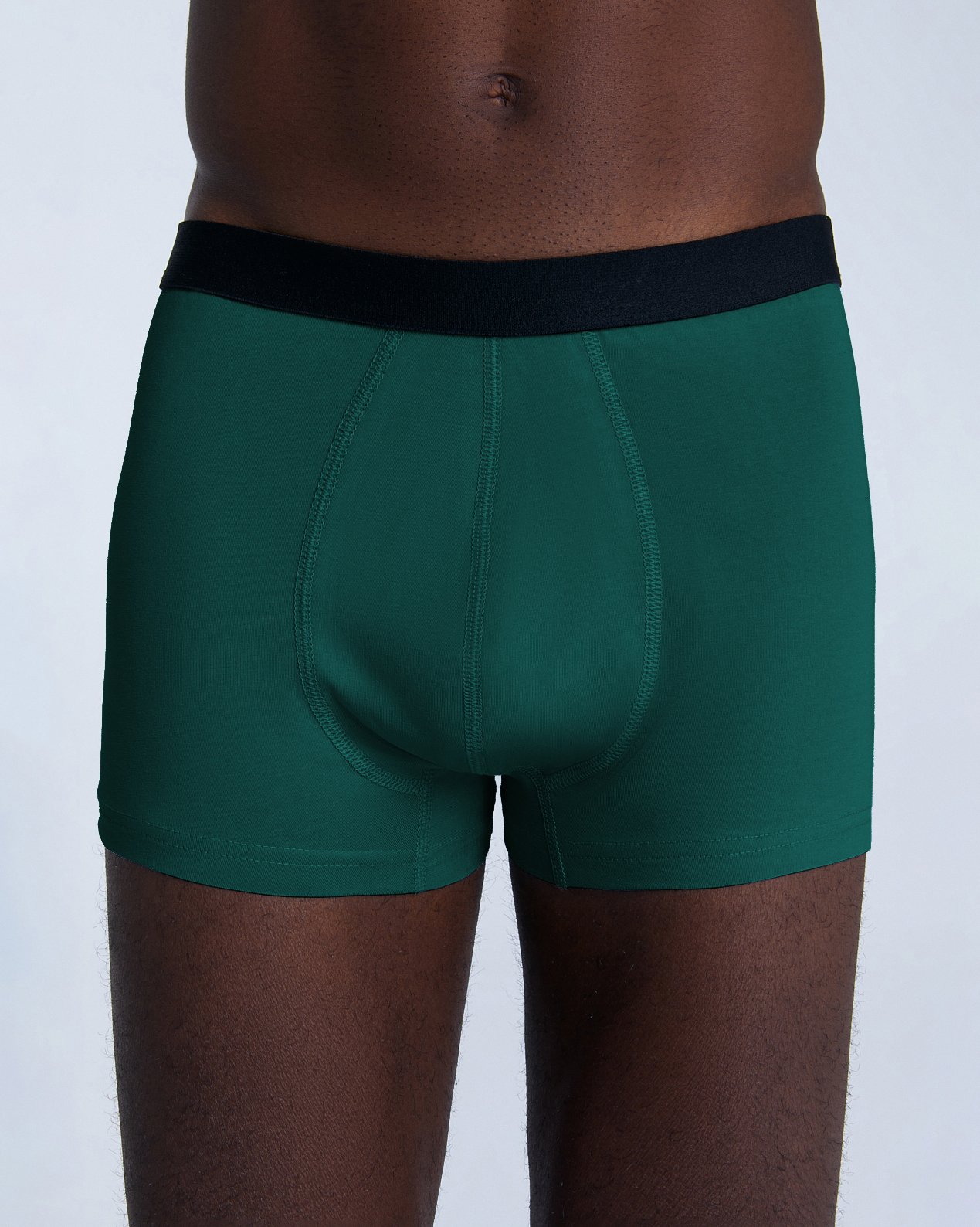 GOTS Sertifikalı Organik Pamuk Erkek Trunk Boxer İç Çamaşırı 3'lü Paket - Çam İğnesi Yeşili
