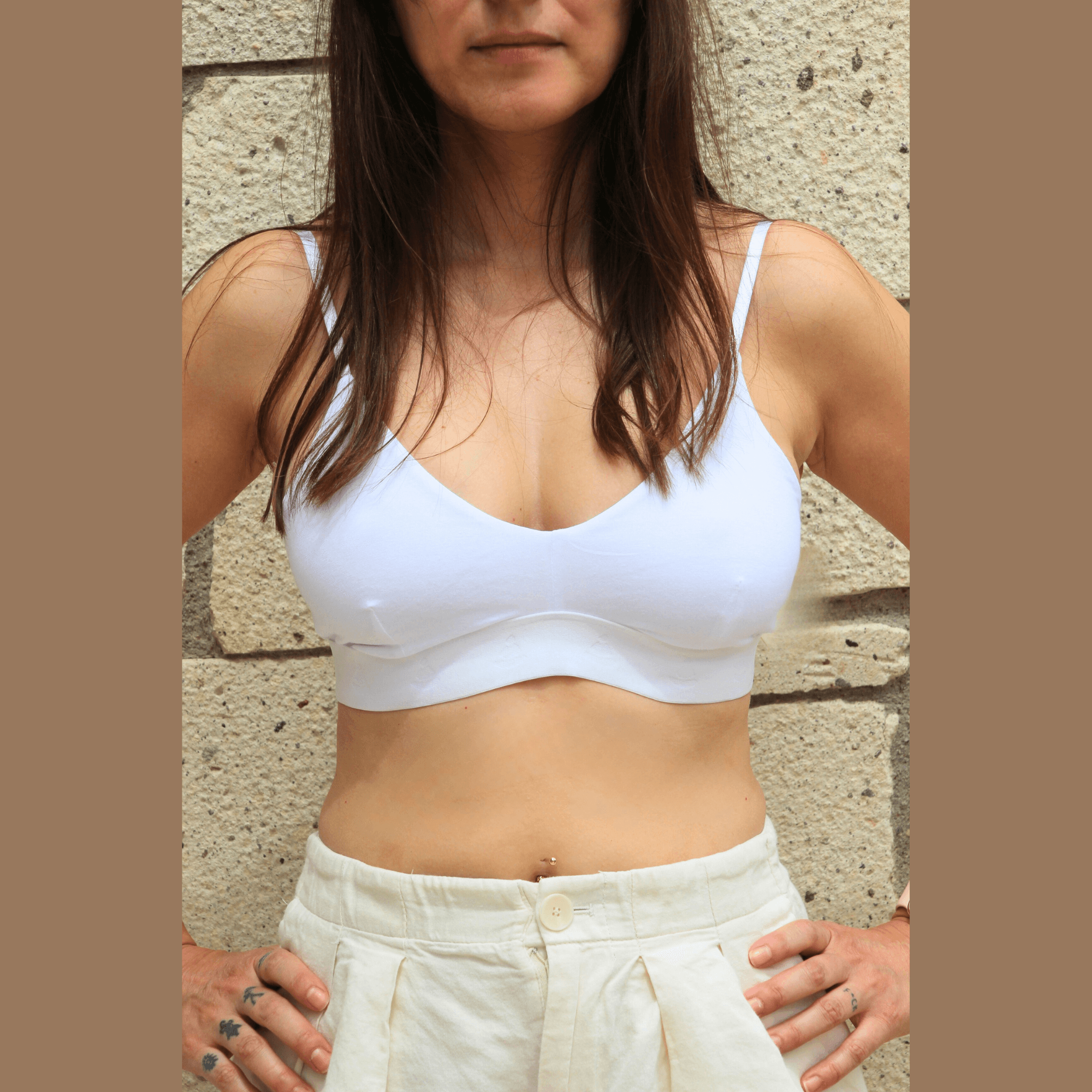 Kadın Bralet – Santoşa | %95 Organik Pamuk %5 Elastan - Beyaz