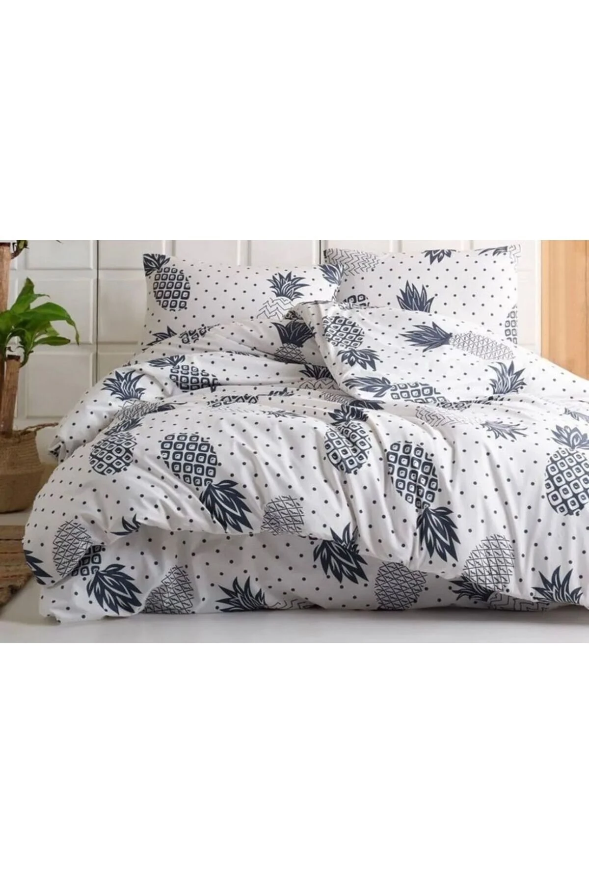 TEK KİŞİLİK NEVRESİM TAKIMI PİNEAPPLE (ÇARŞAFSIZ)