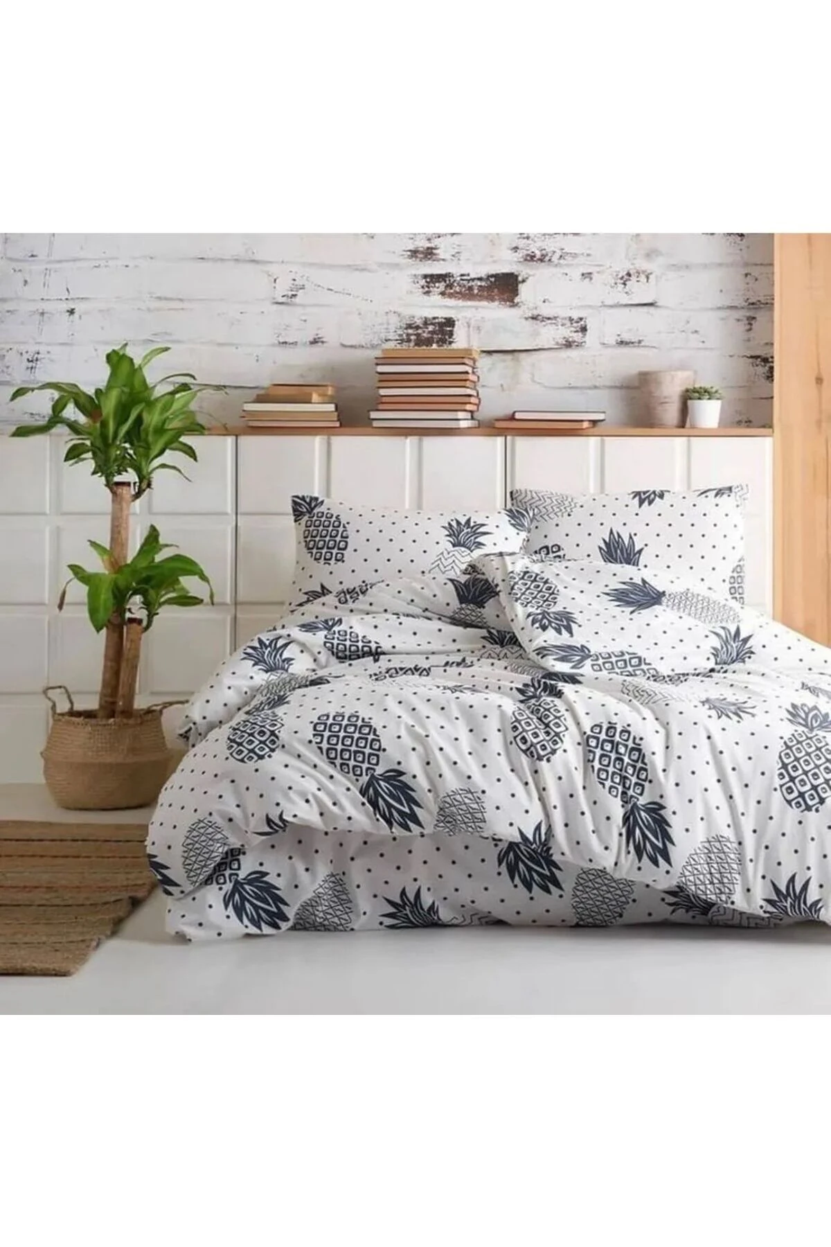 TEK KİŞİLİK NEVRESİM TAKIMI PİNEAPPLE (ÇARŞAFSIZ)