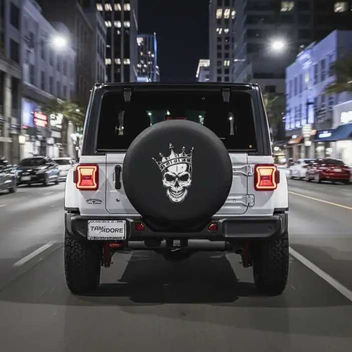 King Skull Jeep Spare Wheel Tire Cover