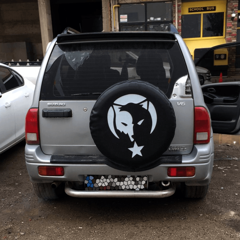 Moon Star ve Wolf Designed Spare Wheel Tire Cover