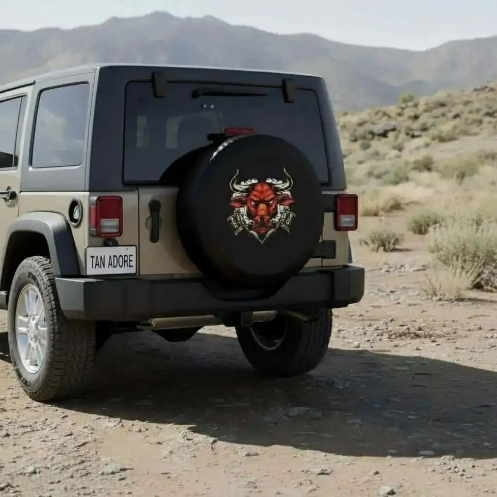 Angry Bull Designed Spare Wheel Tire Cover