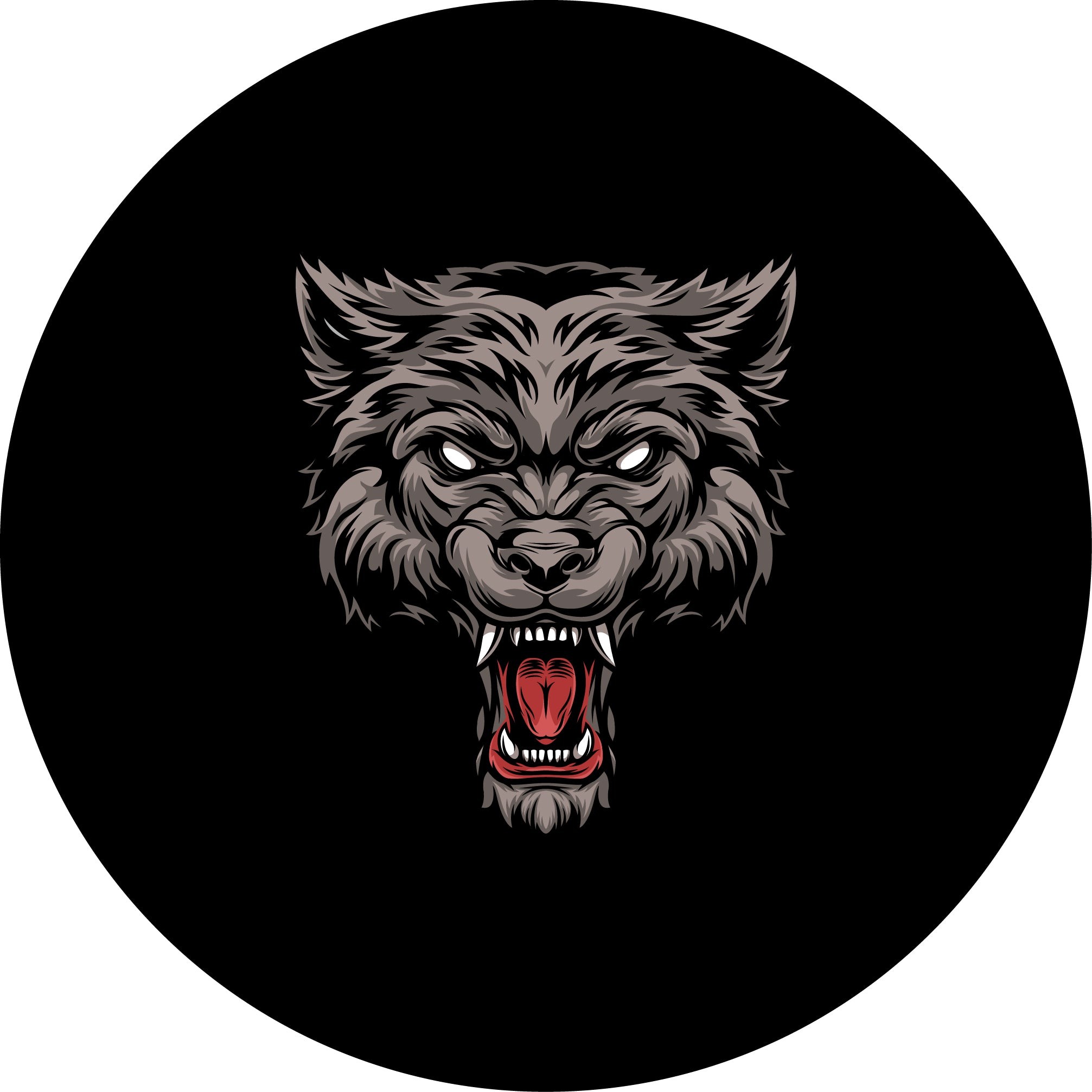 Angry Wolf Designed Spare Wheel Tire Cover