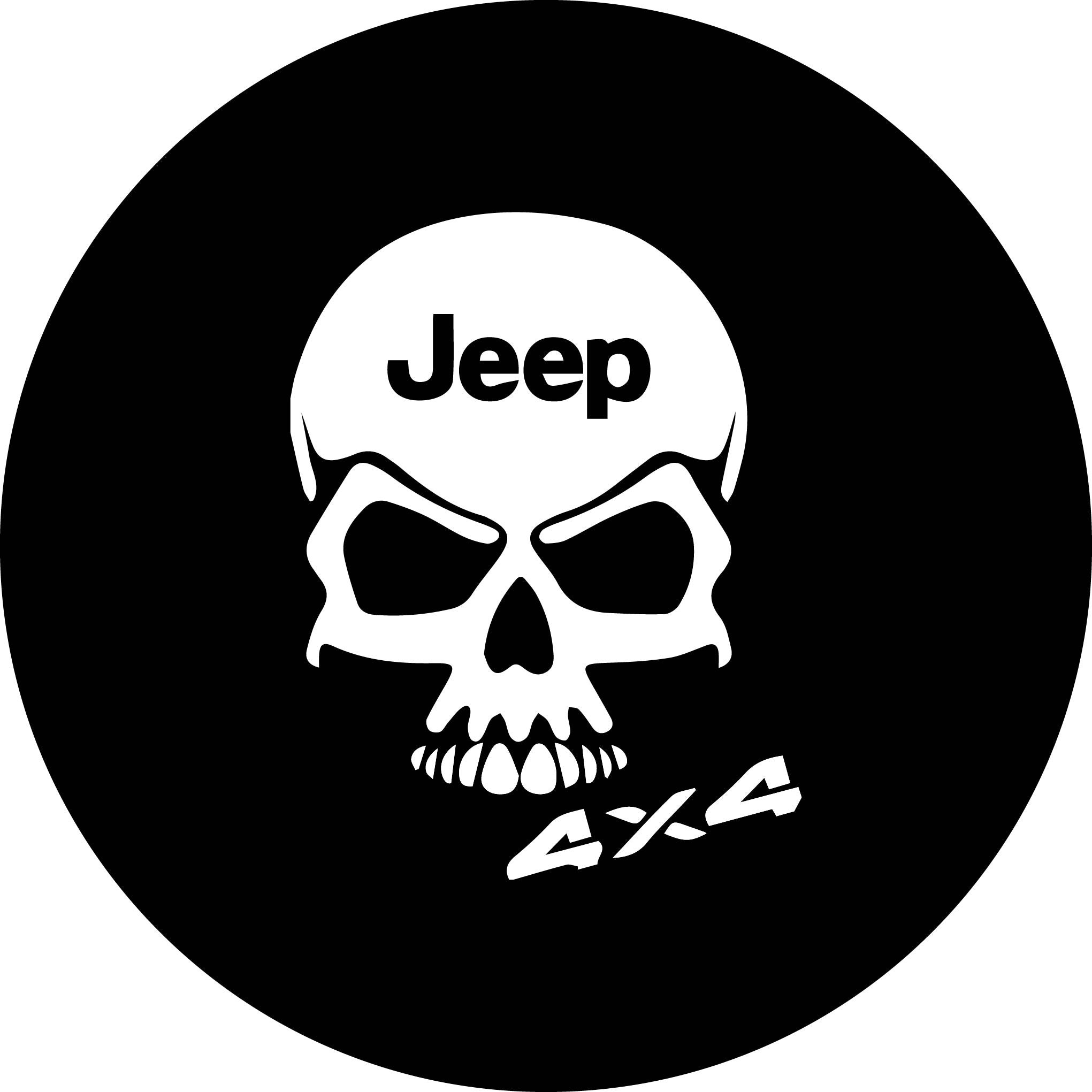 Skull Jeep Logo Spare Wheel Tire Cover