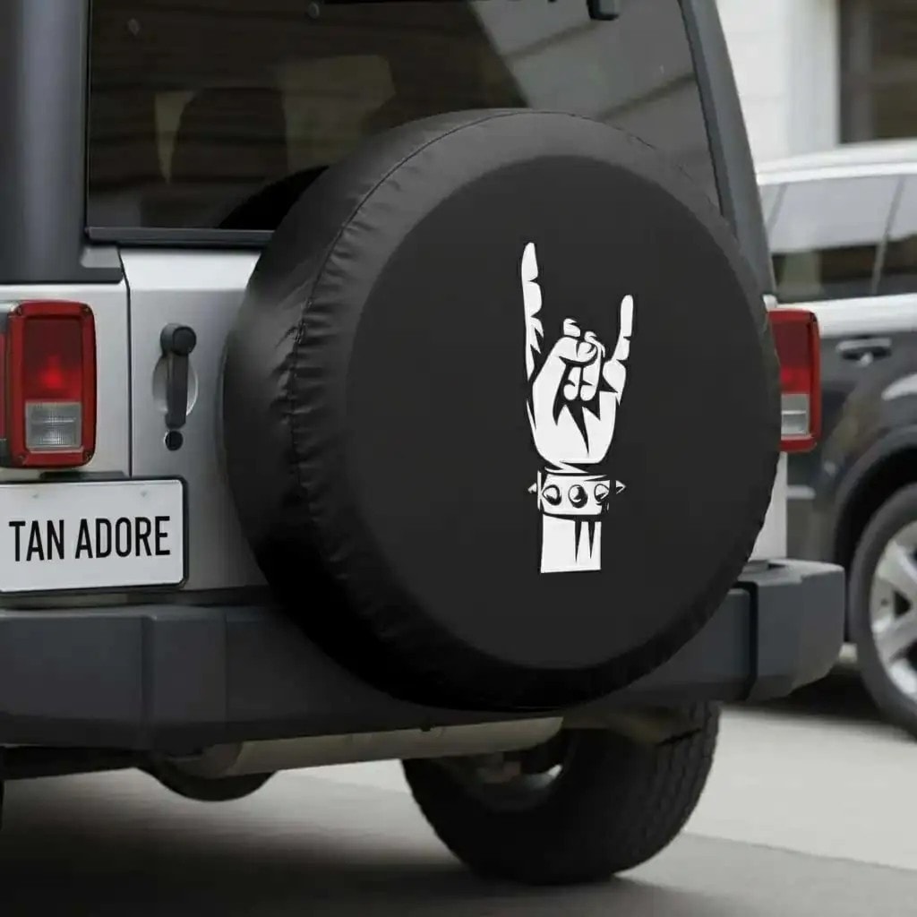 Rock Symbol Spare Wheel Tire Cover