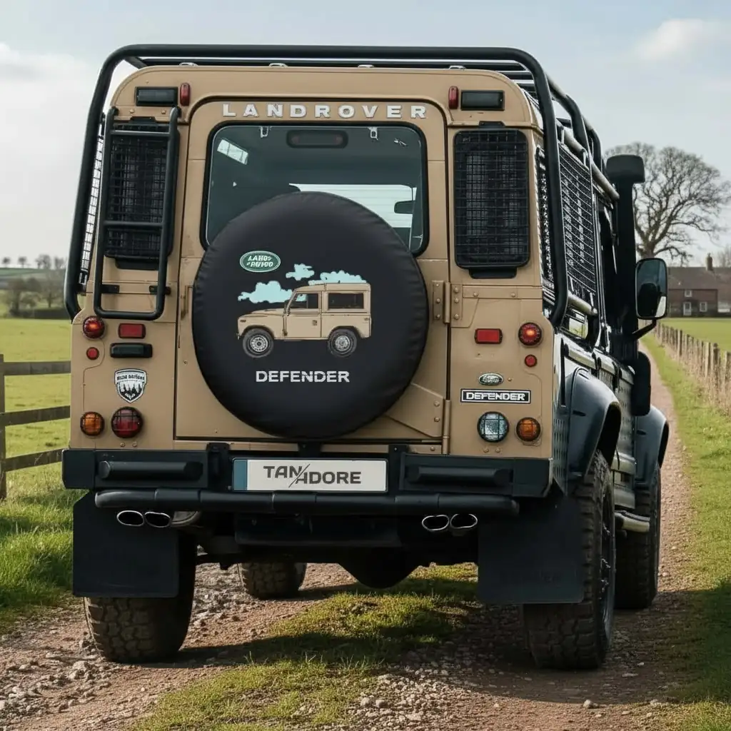 Cubierta Pa' Rueda De Repuesto Land Rover Defender – Empire Tuning, Negra, Ajuste Universal