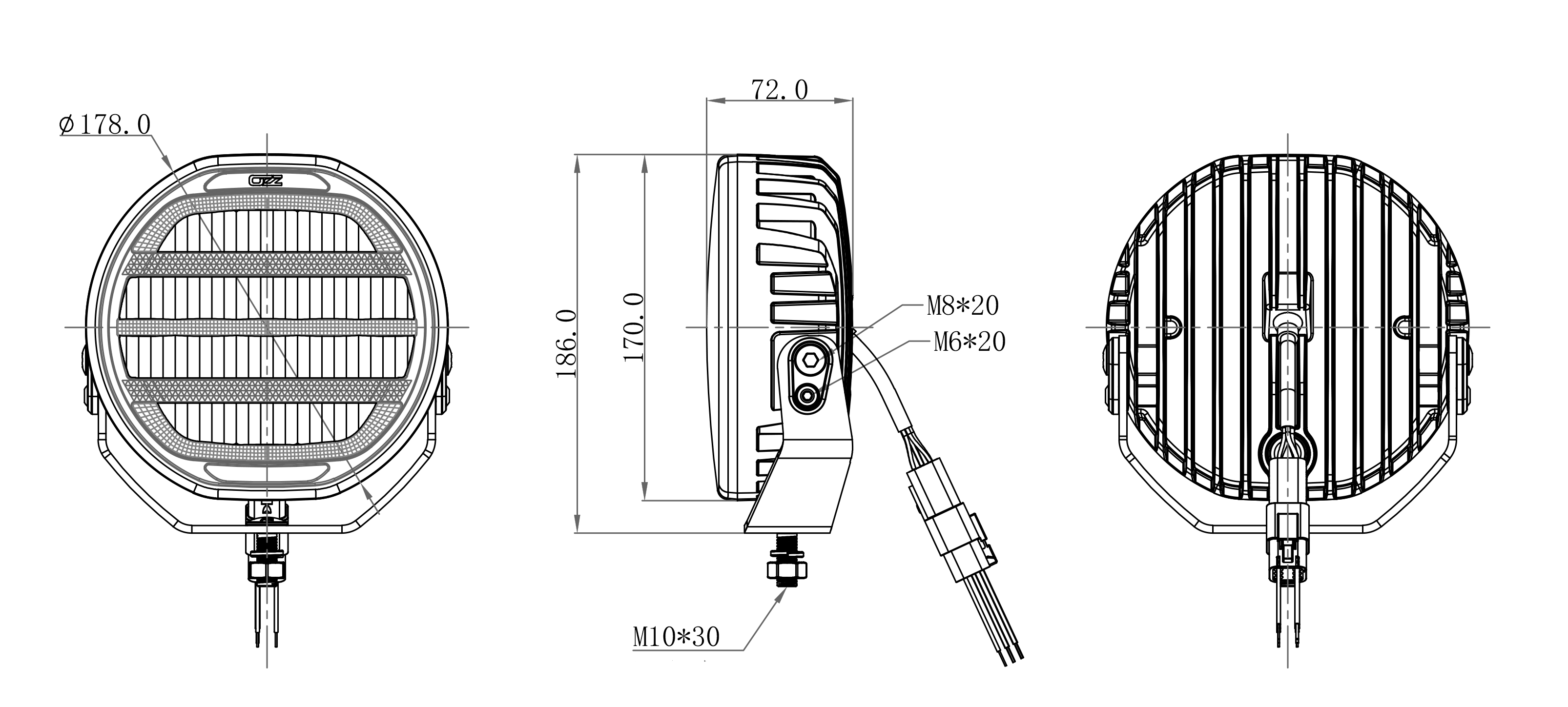 OZZ XO 1 P Off Road Led Light Fog Lamp - White Case