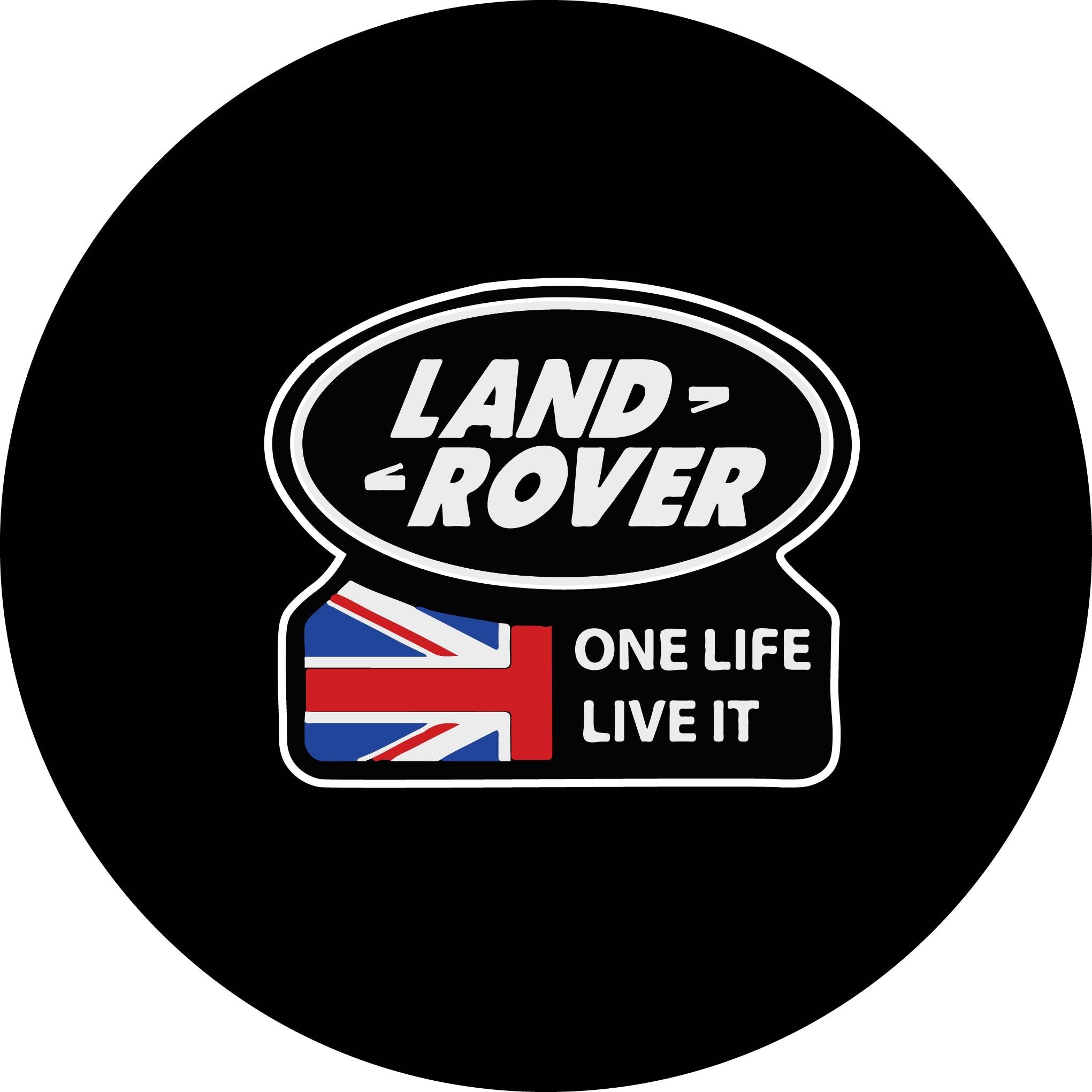 Чехол на запасное колесо Land Rover с надписью One Life, Live It Written