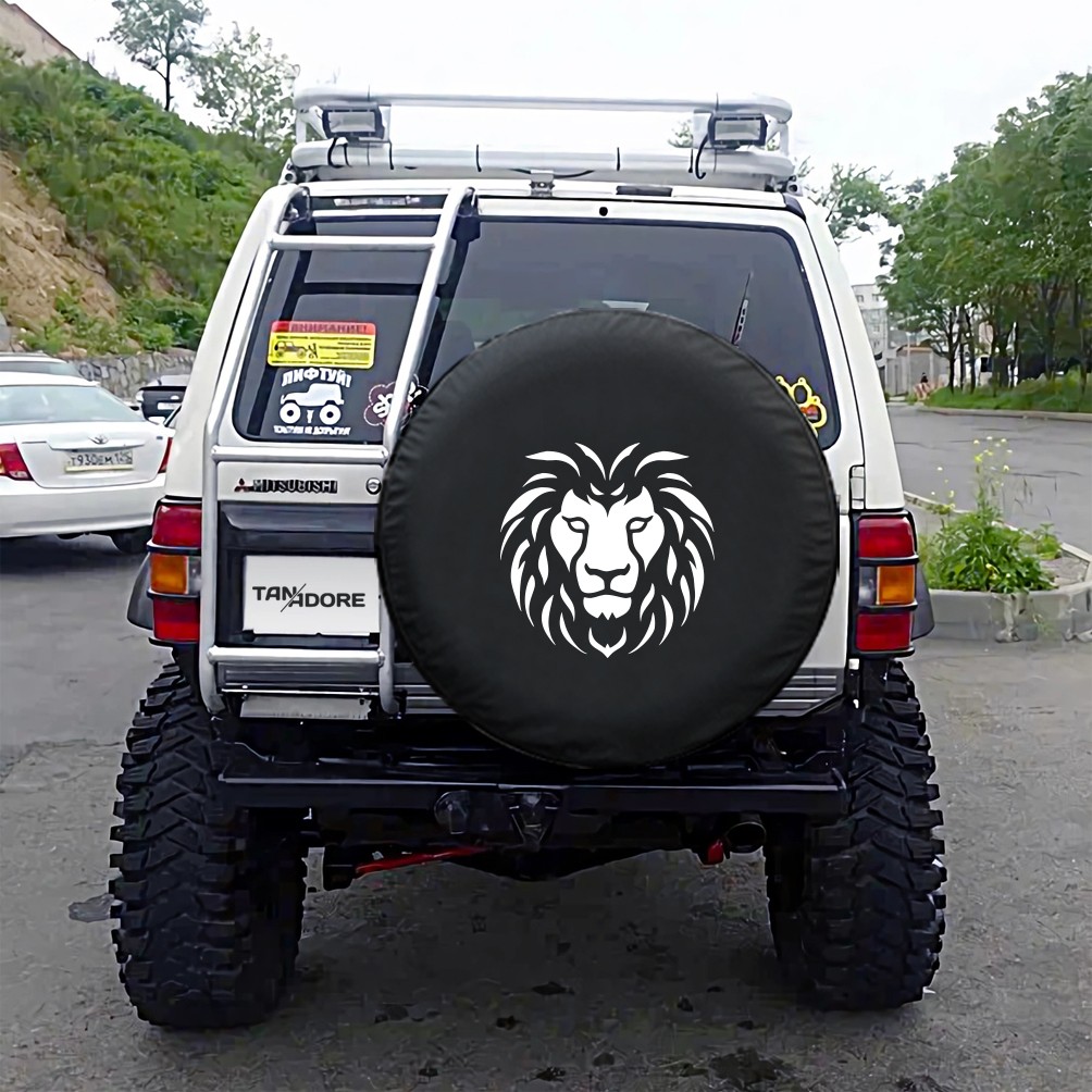 Lion Printed Spare Wheel Tire Cover