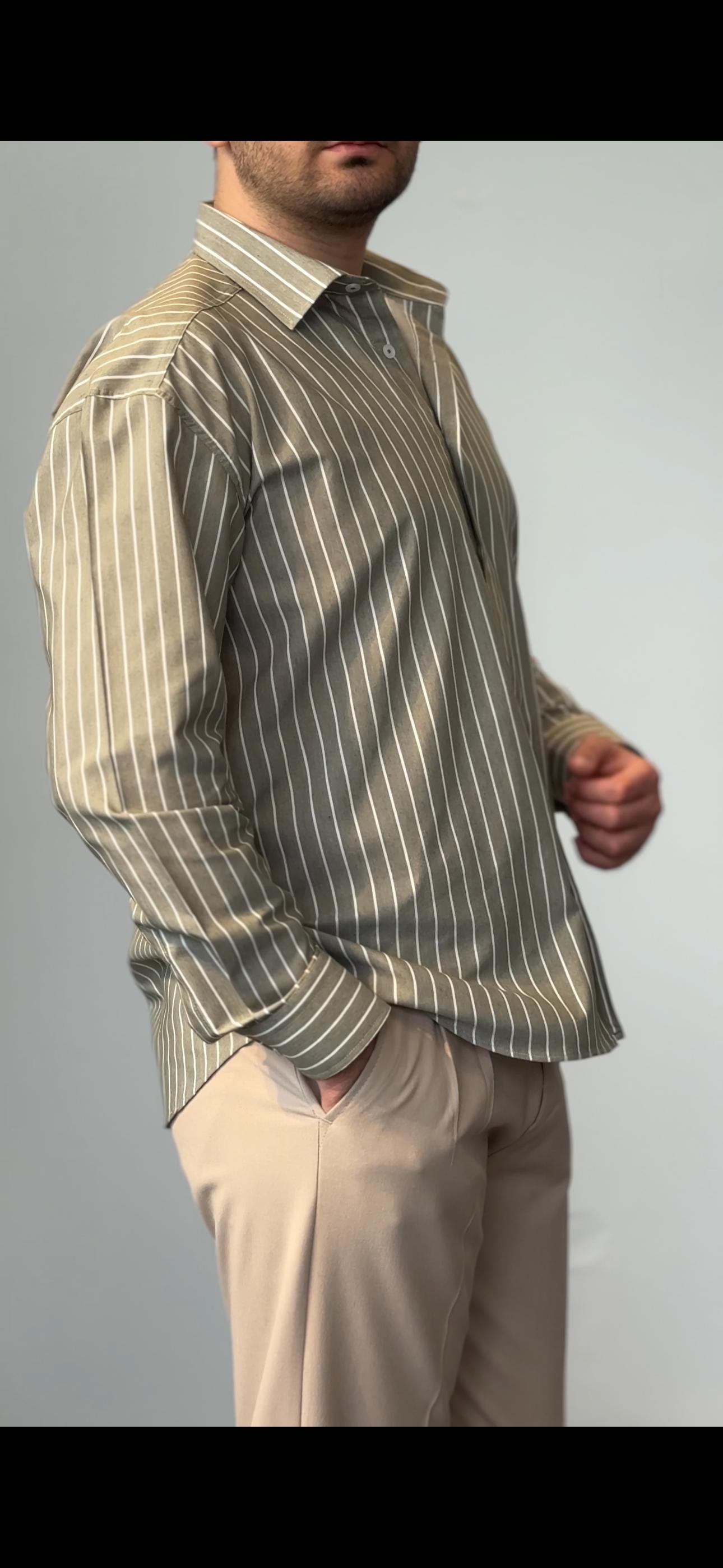 Premium Kalite Çizgili Oversize Gömlek