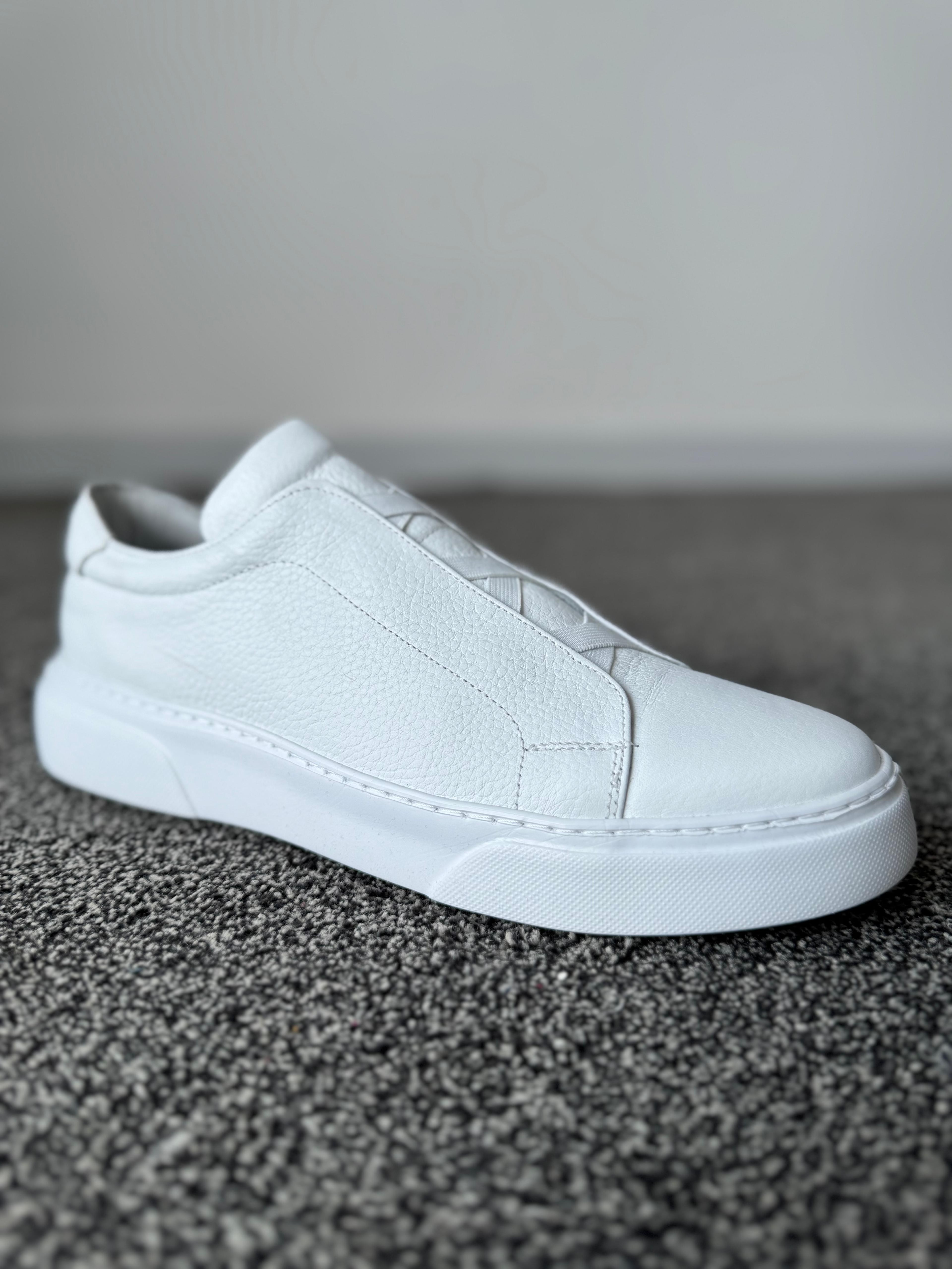 Hakiki Deri Eva Taban Yazlık Sneaker - Beyaz