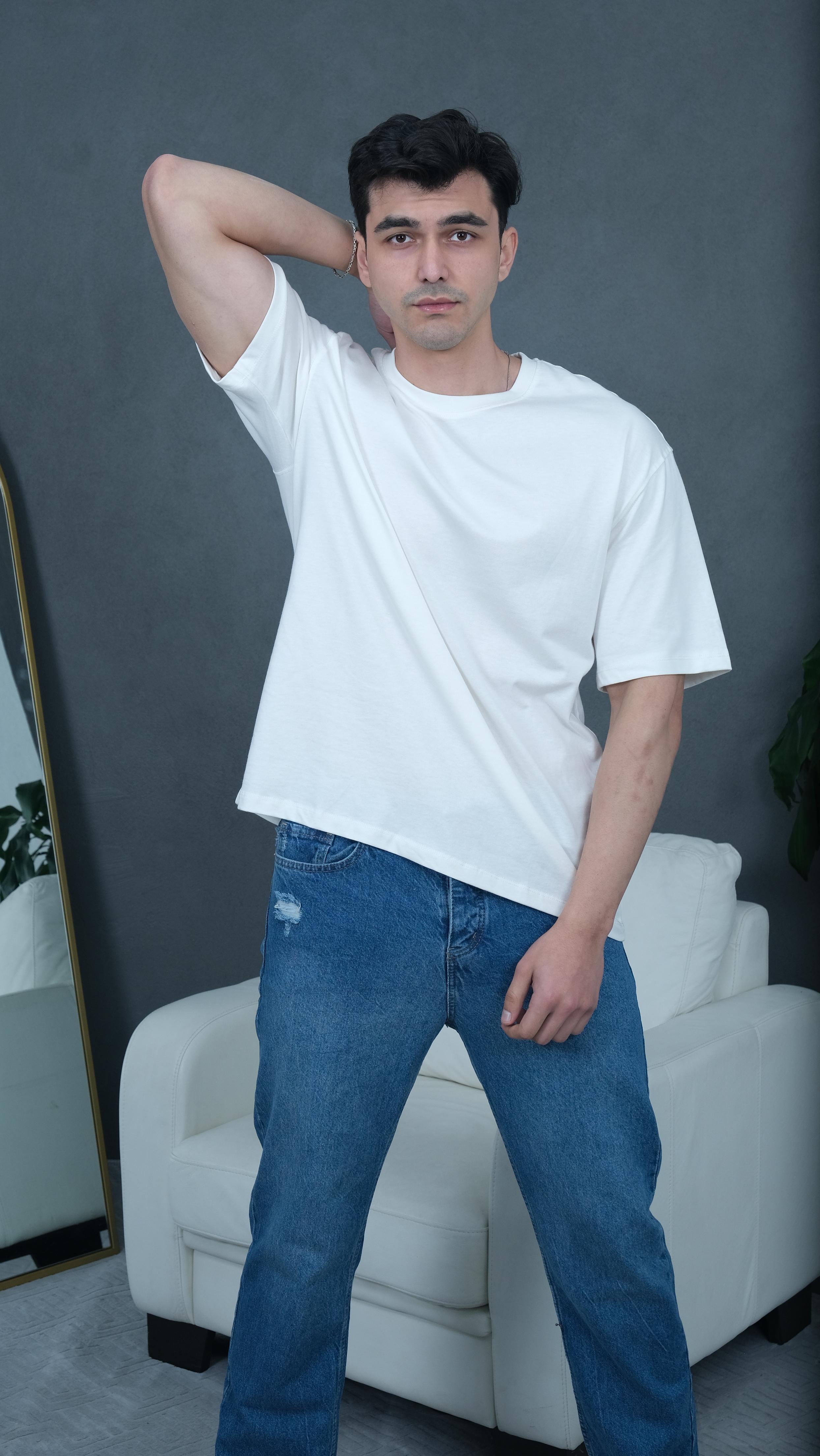 %100 Pamuklu Gramajlı Oversize Tshirt