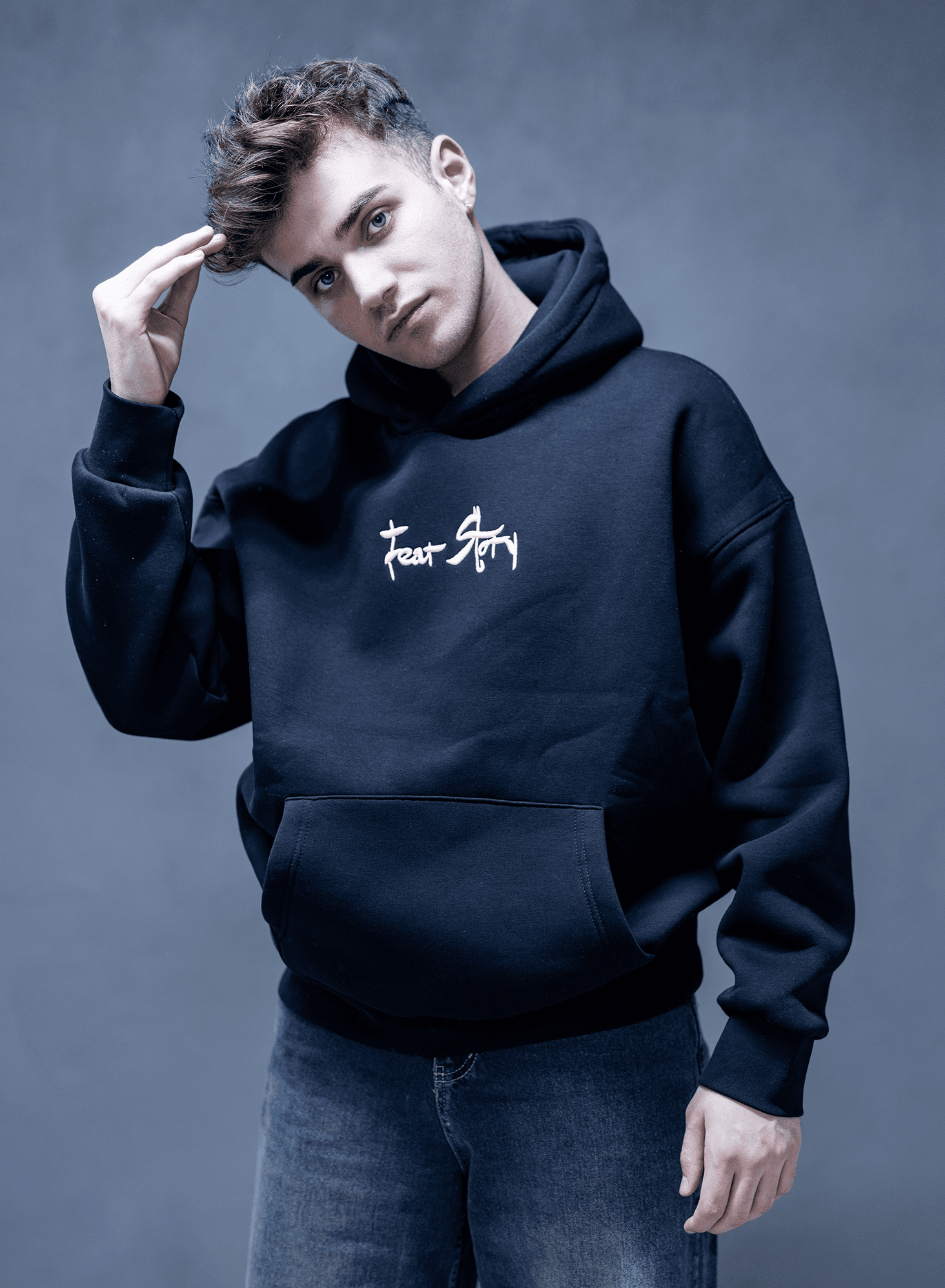 Nakış İşleme Hoodie - Siyah