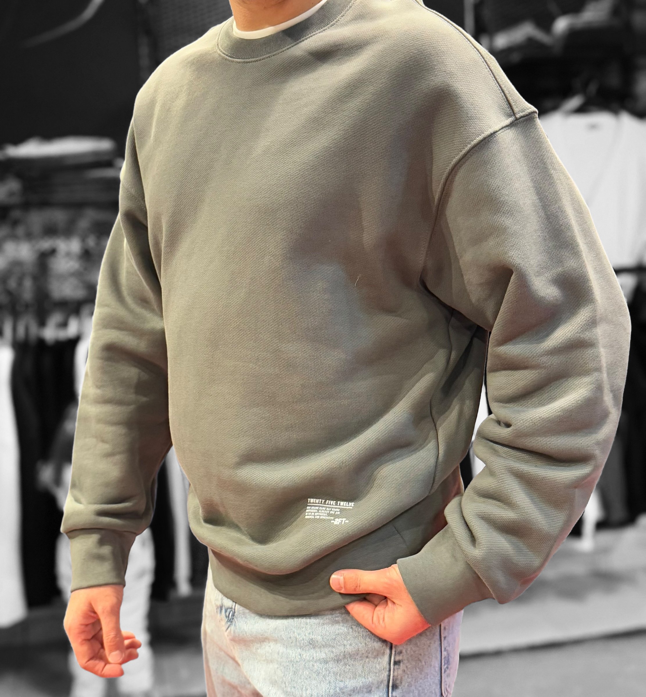 Premium Kumaş Oversize Sweat  - Gri