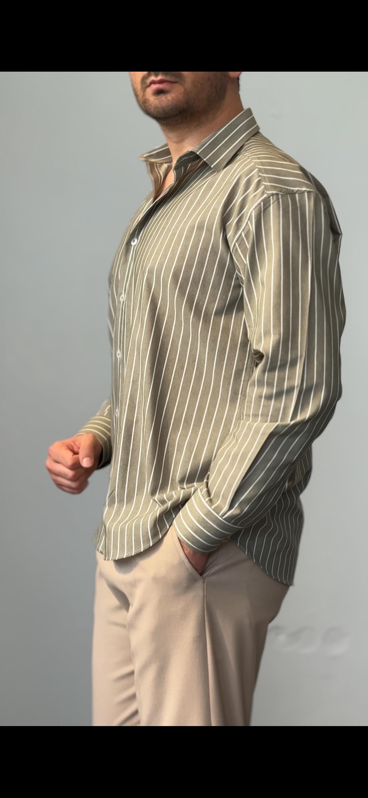 Premium Kalite Çizgili Oversize Gömlek