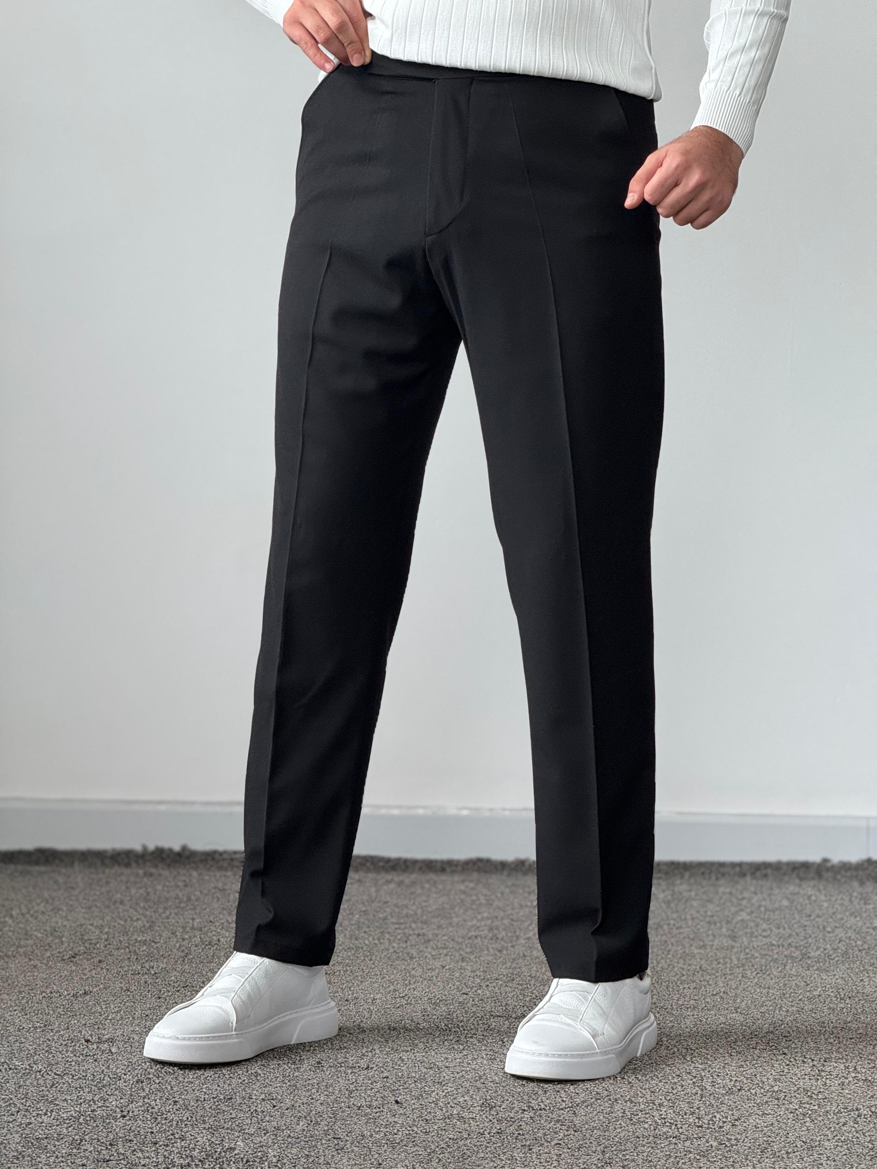 Premium Kalite Çift Tokalı Regular Fit Kumaş Pantolon