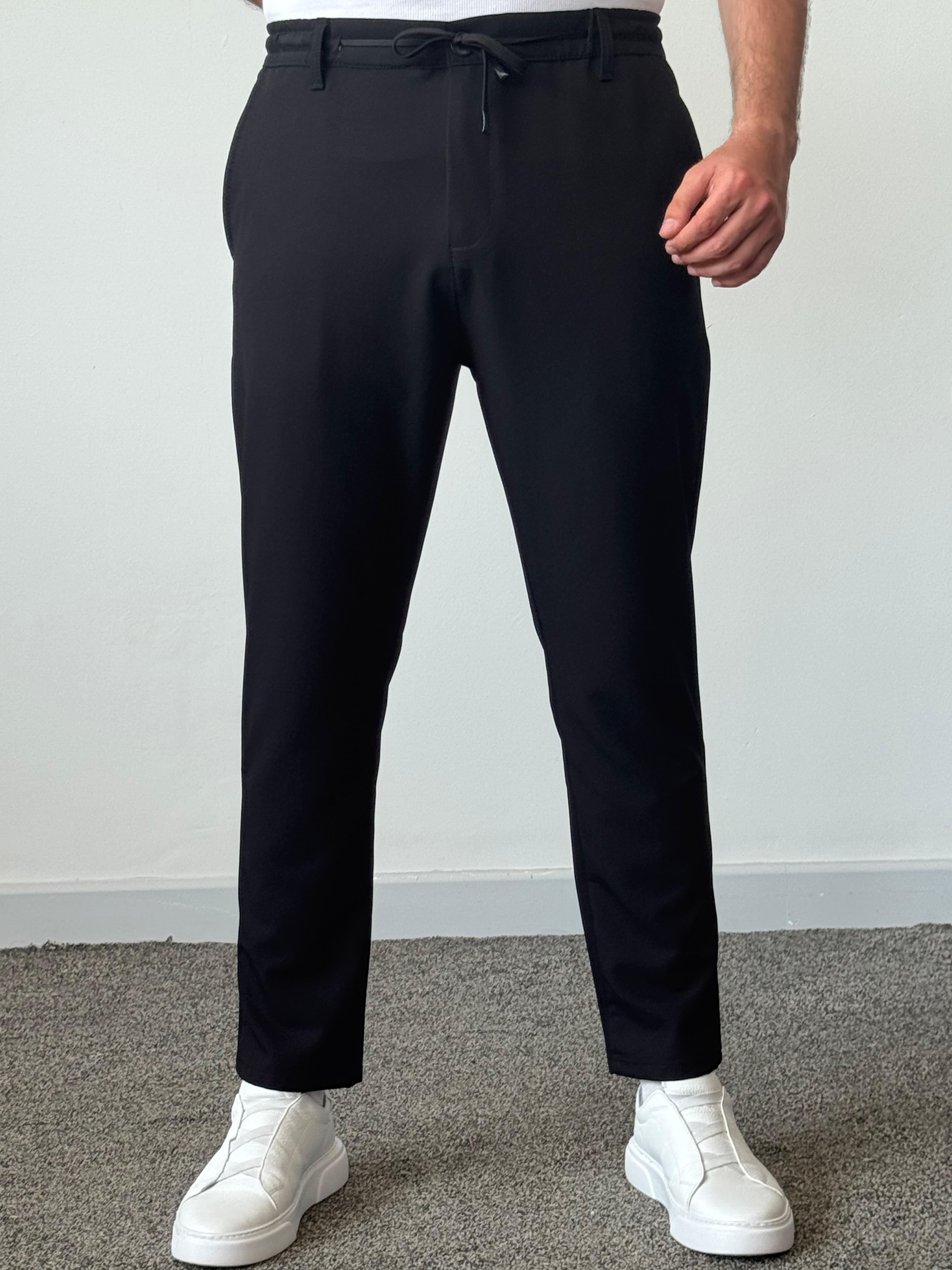 Yüksek Kalite Paraşüt Kumaş Regular Pantolon - Siyah