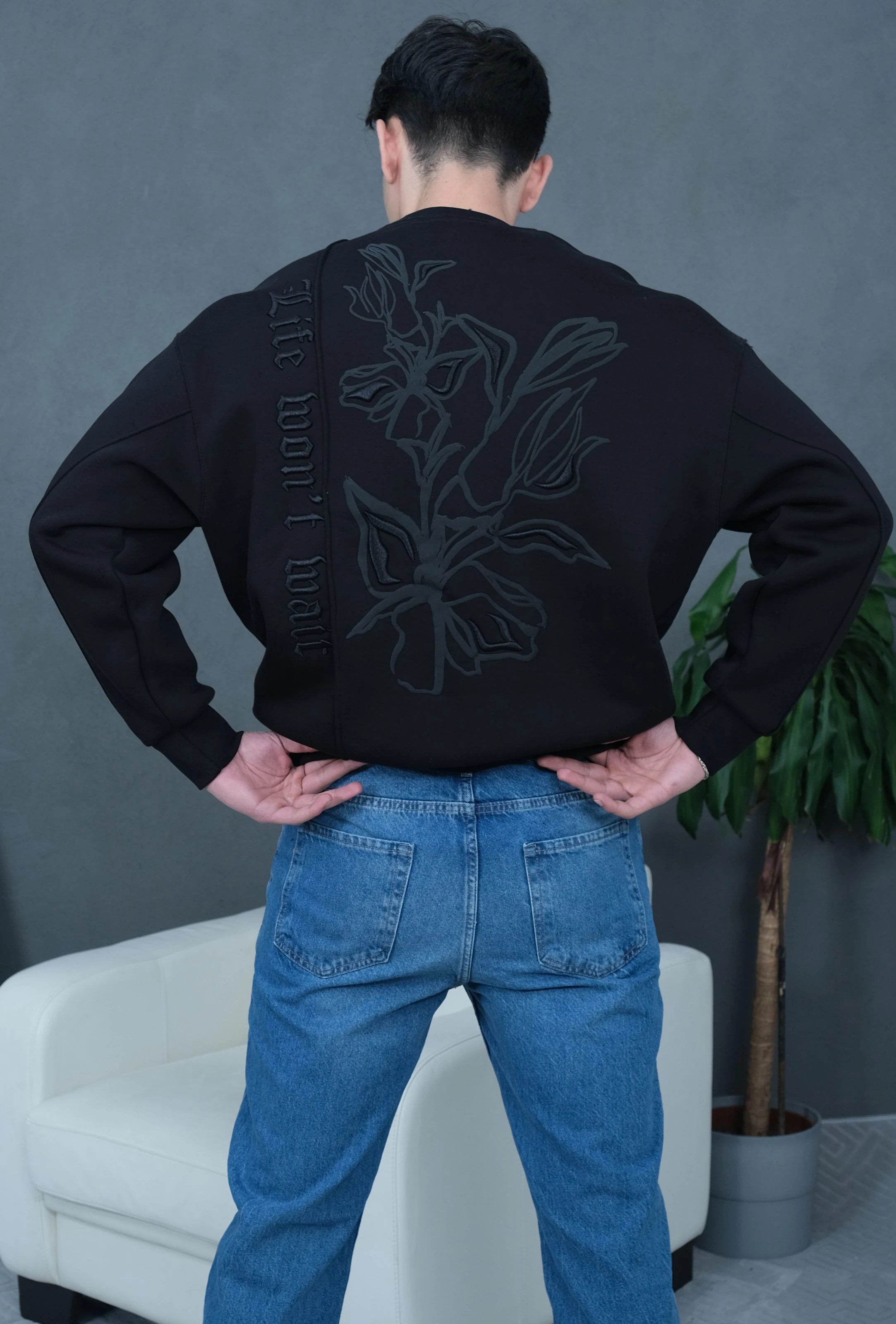 Üst Düzey Kalite 3 İplik Şardonlu Nakış İşleme Sweat