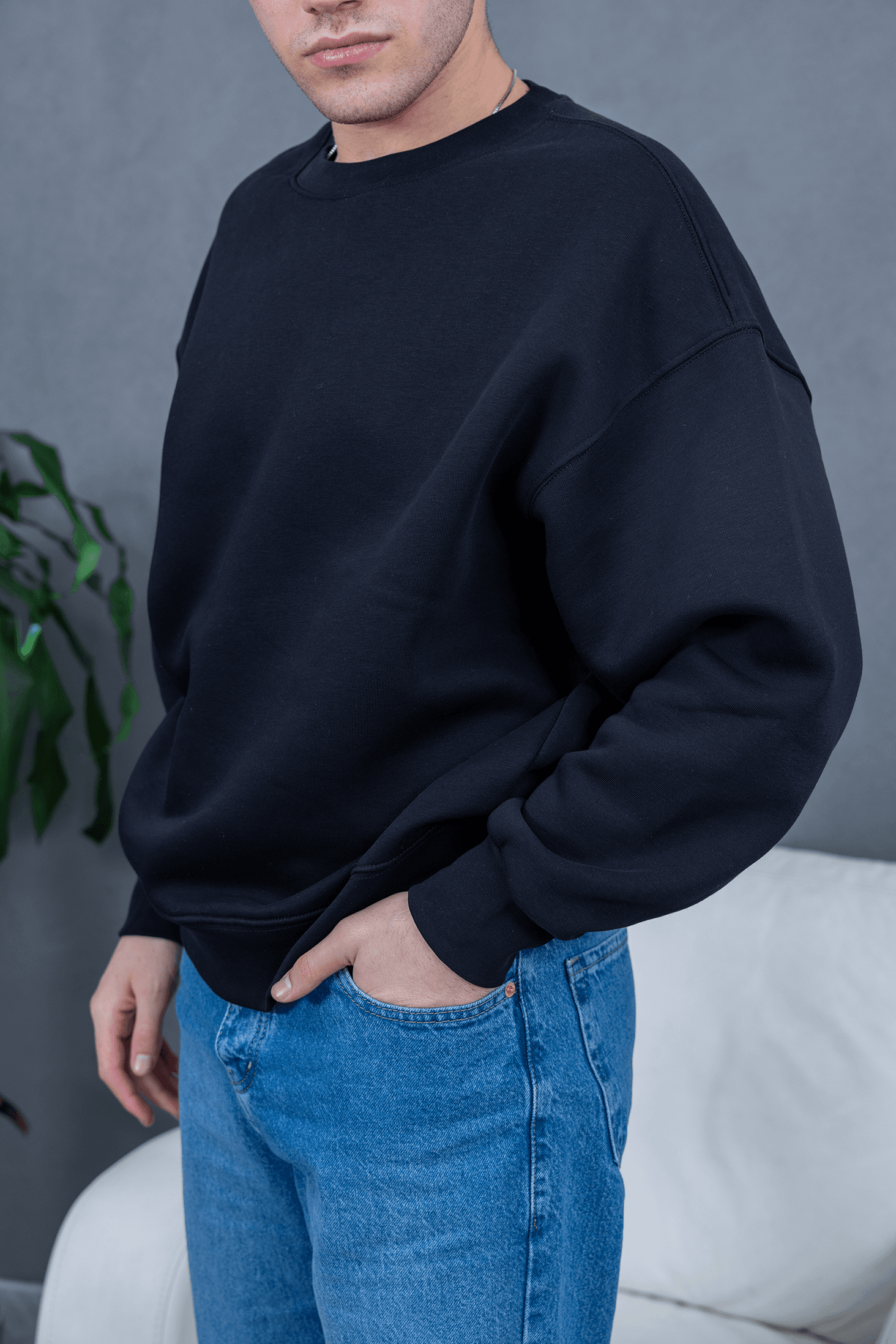 Basic Oversize Sweatshirt - Siyah