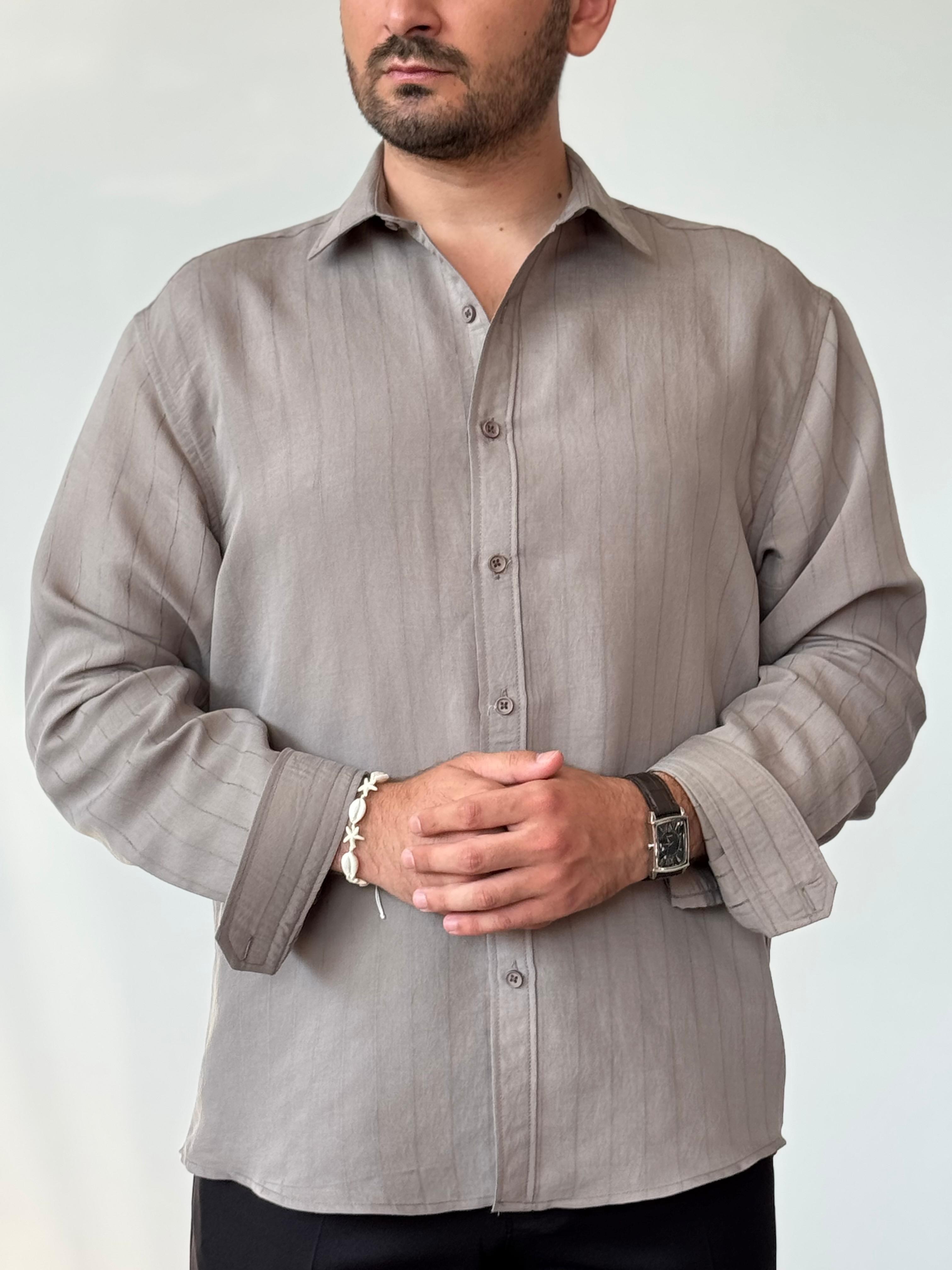 Premium Kalite Modal Çizgili Oversize Gömlek