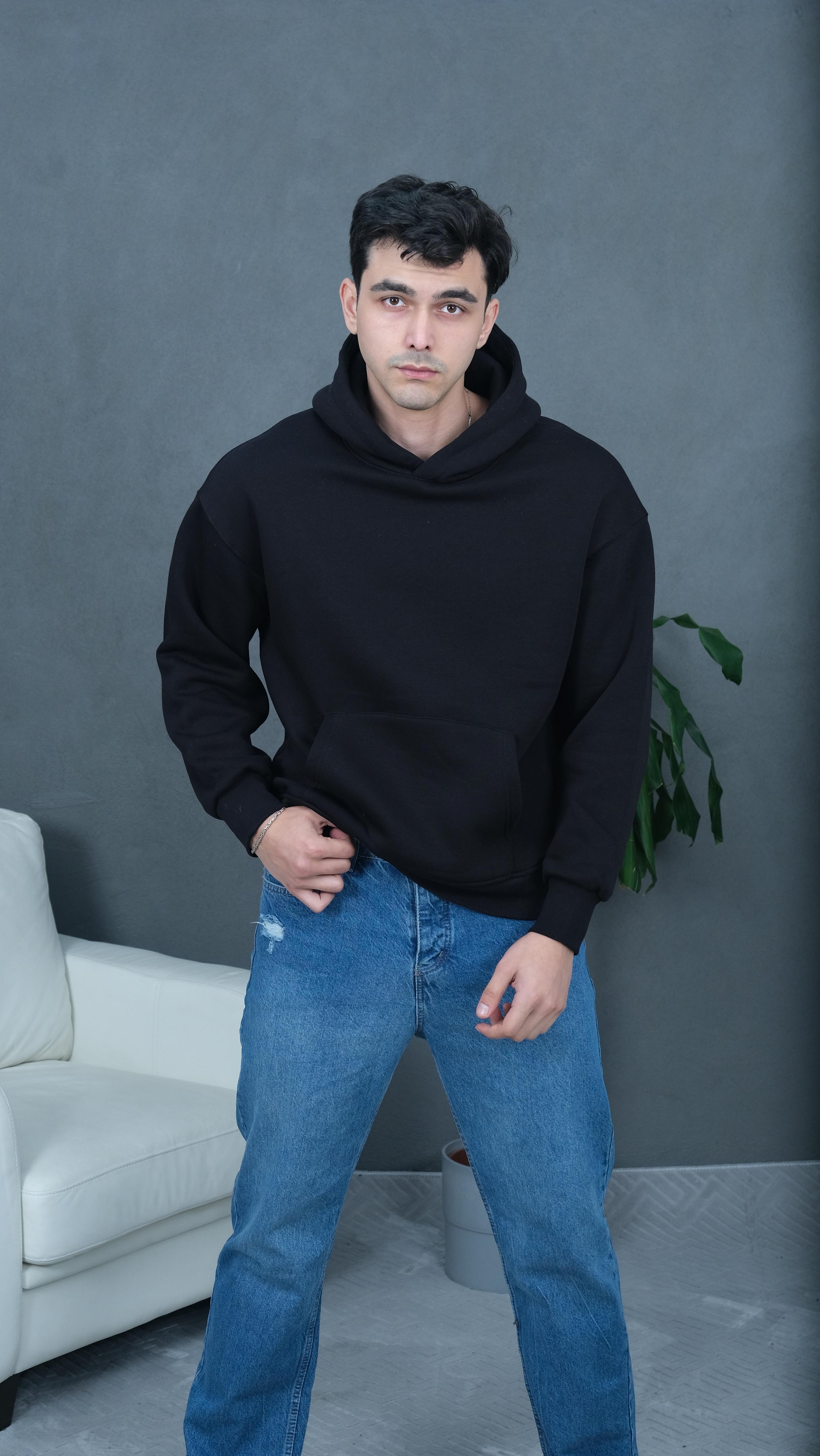 Basic Oversize Hoodie - Siyah