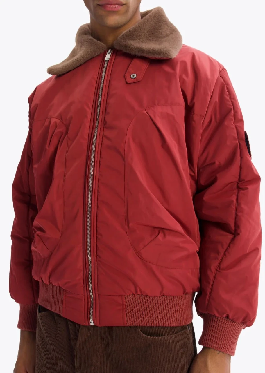 Üst Düzey Kalite Yakası Pamuklu Mont (Sınırlı Sayıda) - Bordo