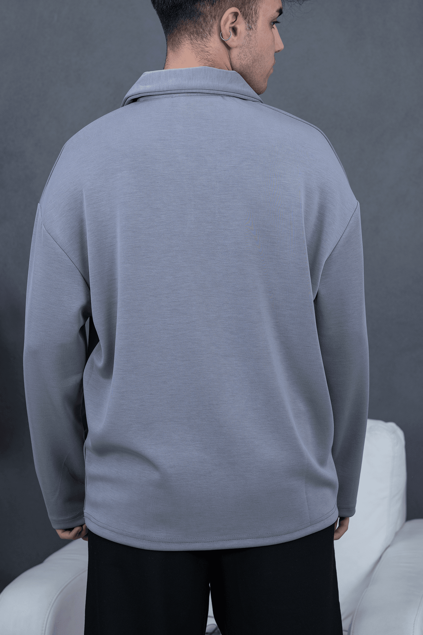 Premium Oysho Kumaş Polo Yaka Sweatshirt