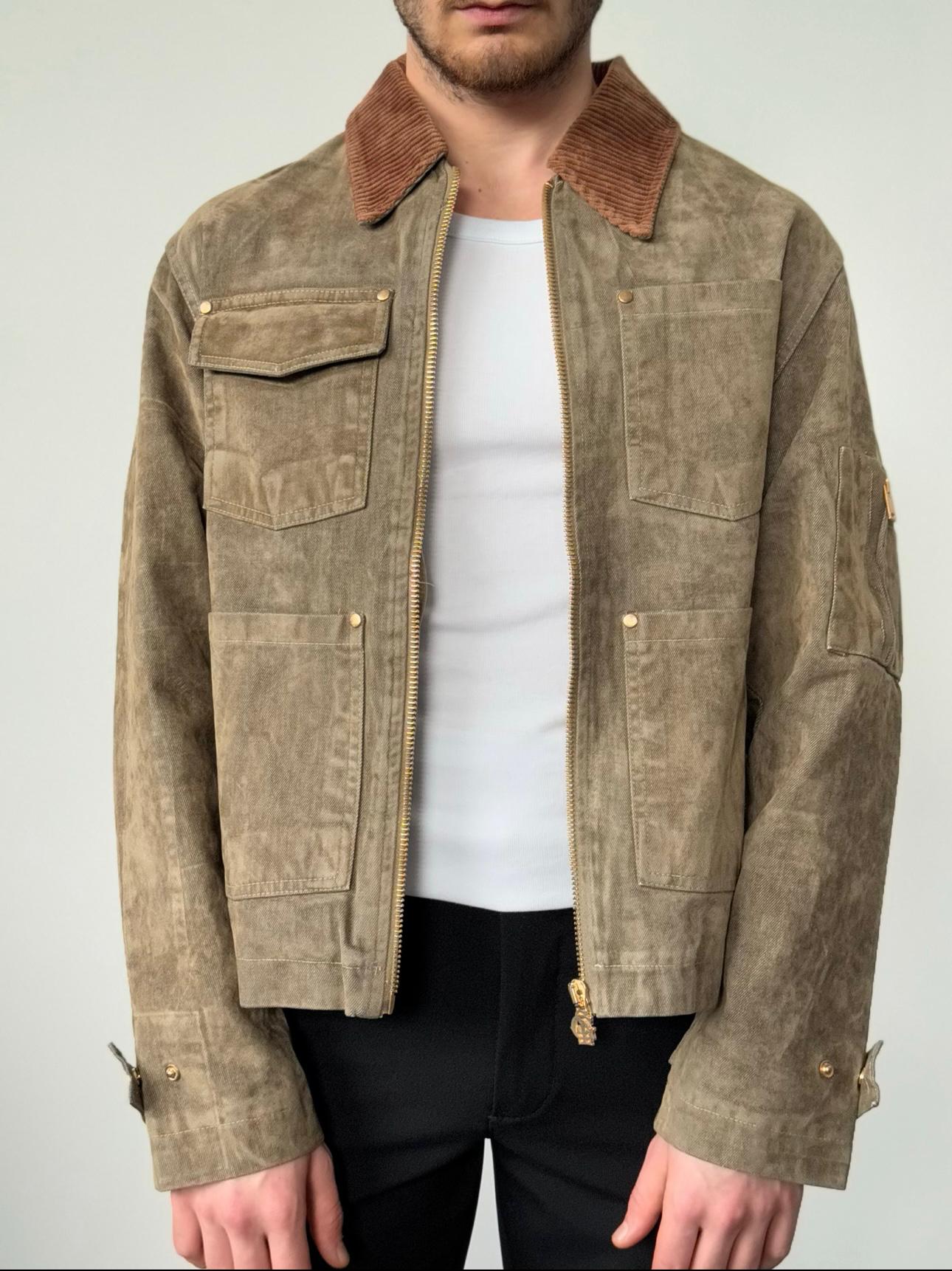 Üst Düzey Kalite Kadife Regular Fit Ceket  - Haki