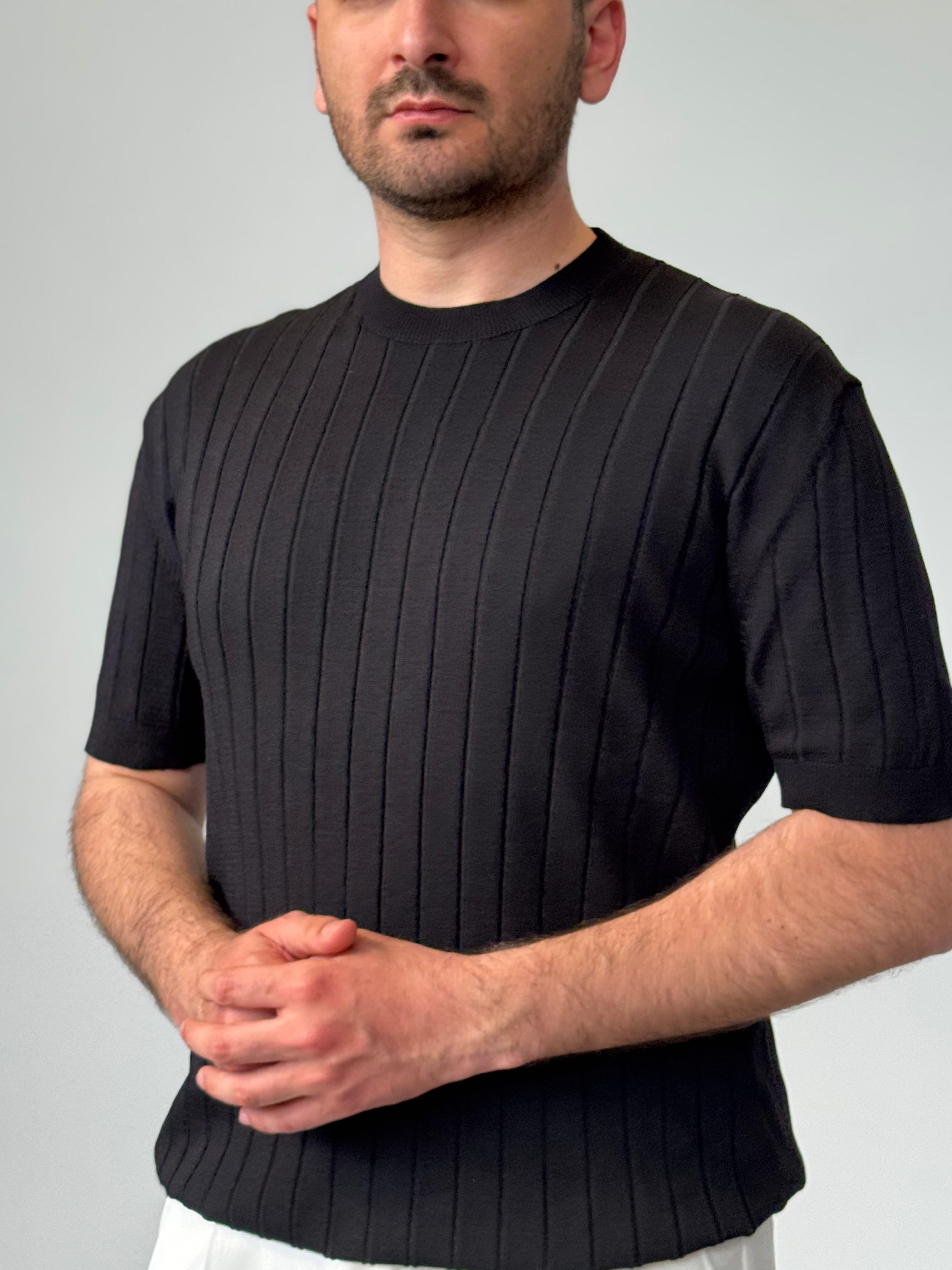 Premium Kalite Regular Fit Çizgili Triko 