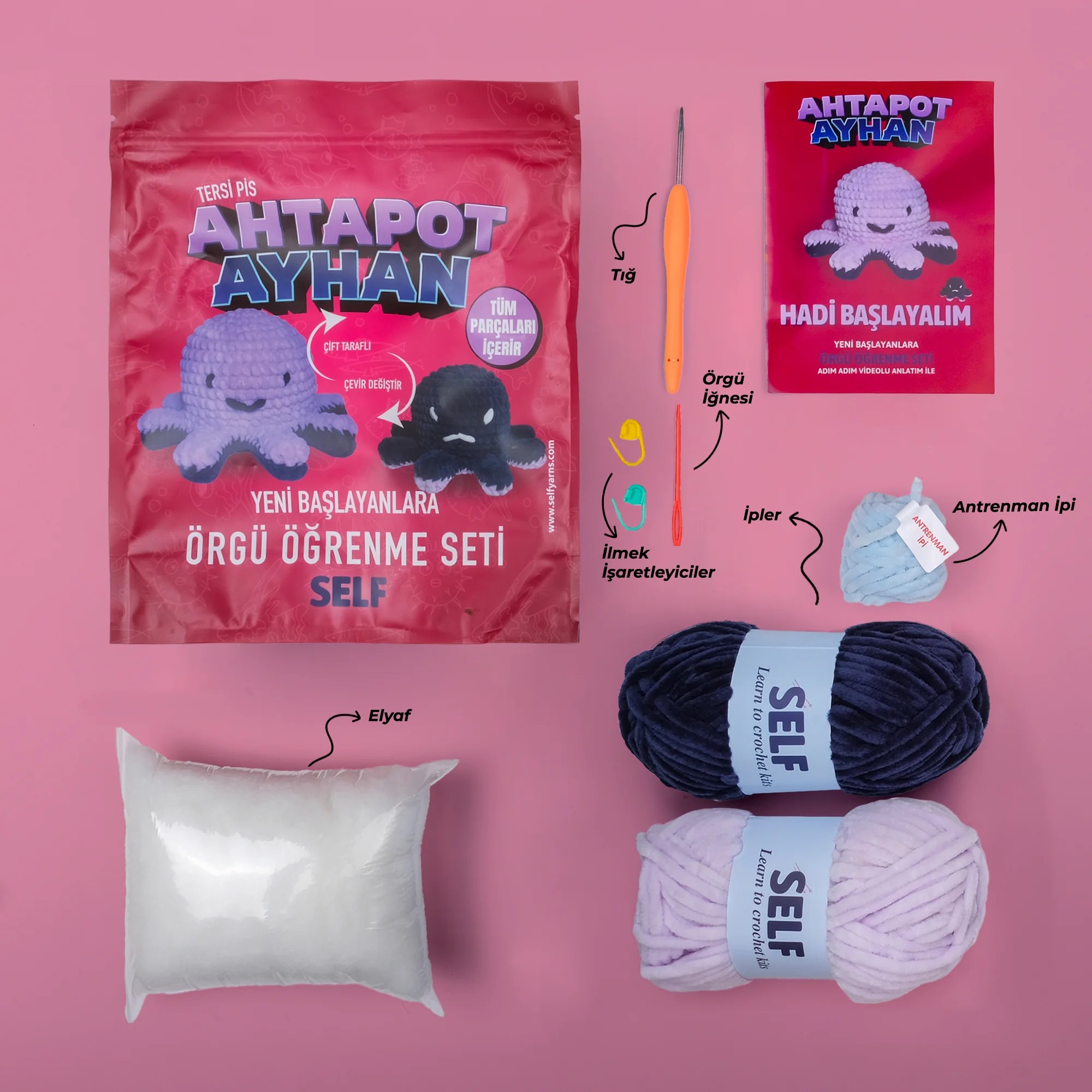 Ahtapot Ayhan Örgü Öğrenme Seti