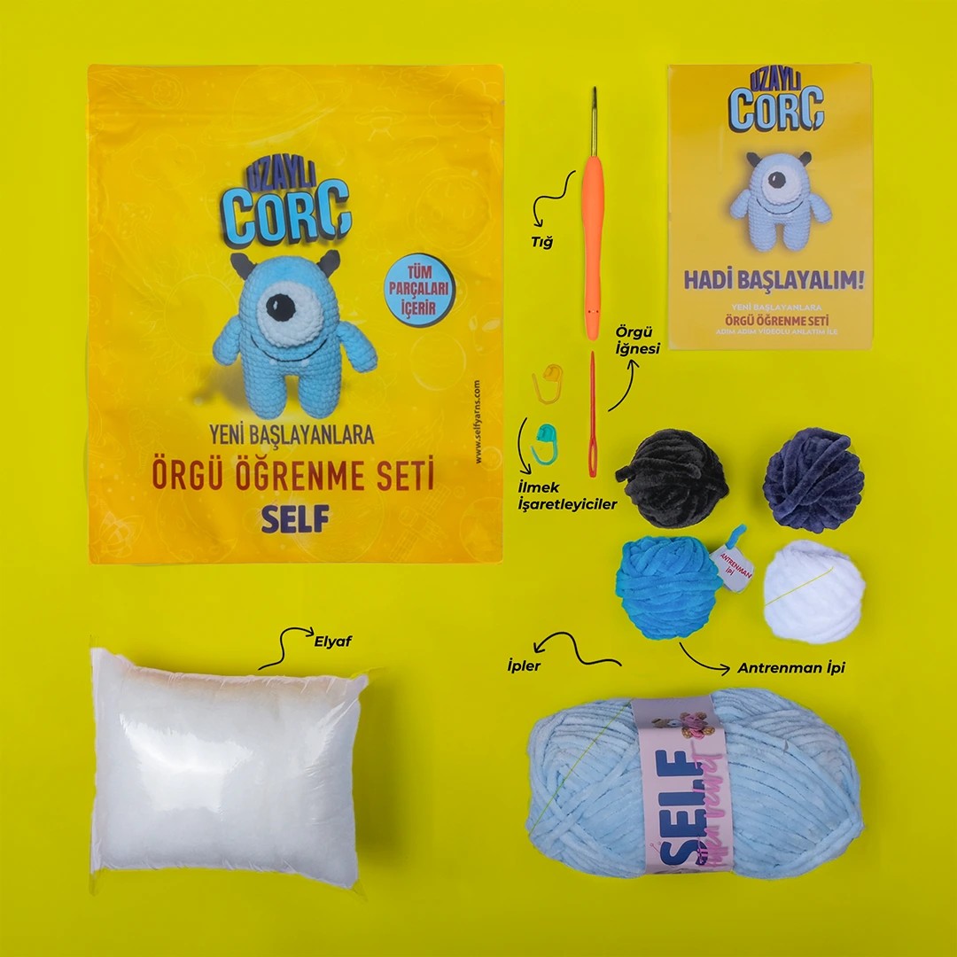 Uzaylı Corç Örgü Öğrenme Seti