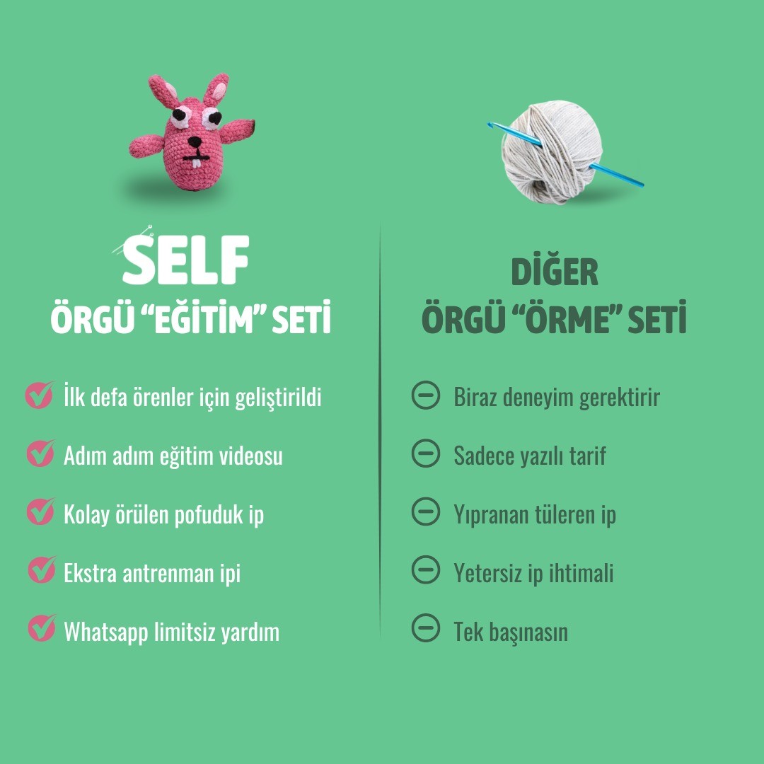 Pörtlek Tavşan Örgü Öğrenme Seti