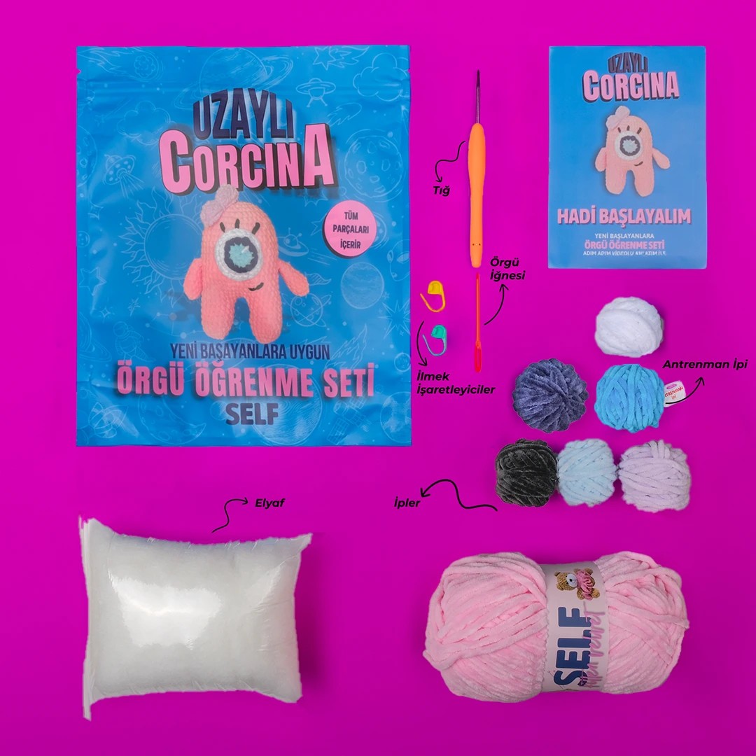 Uzaylı Corcina Örgü Öğrenme Seti