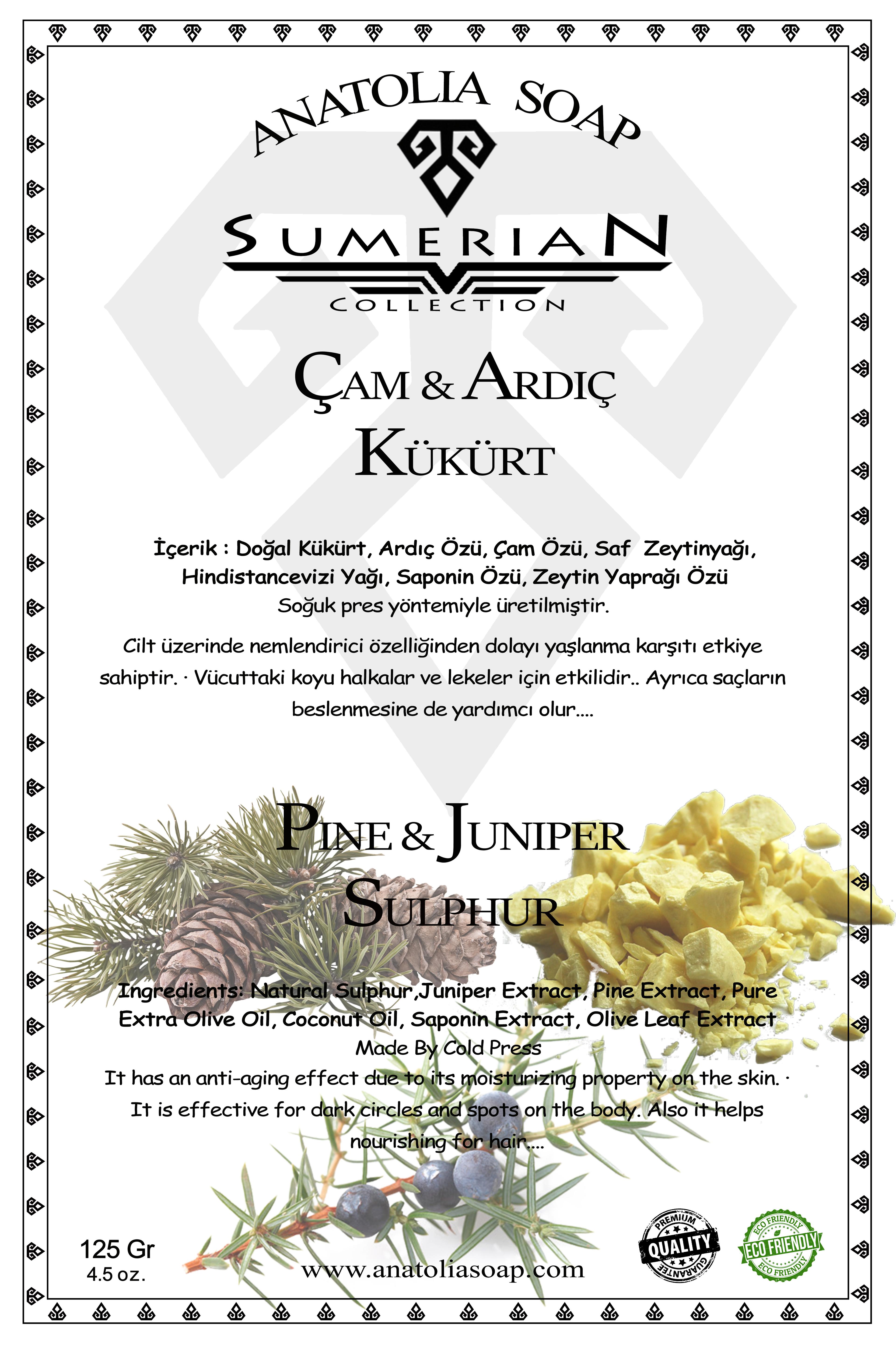 Get Rid of Skin Disorders Such as Eczema, Fungus, Acne and Itching with Sumerian Collection Pine Juniper Sulfur Soap.