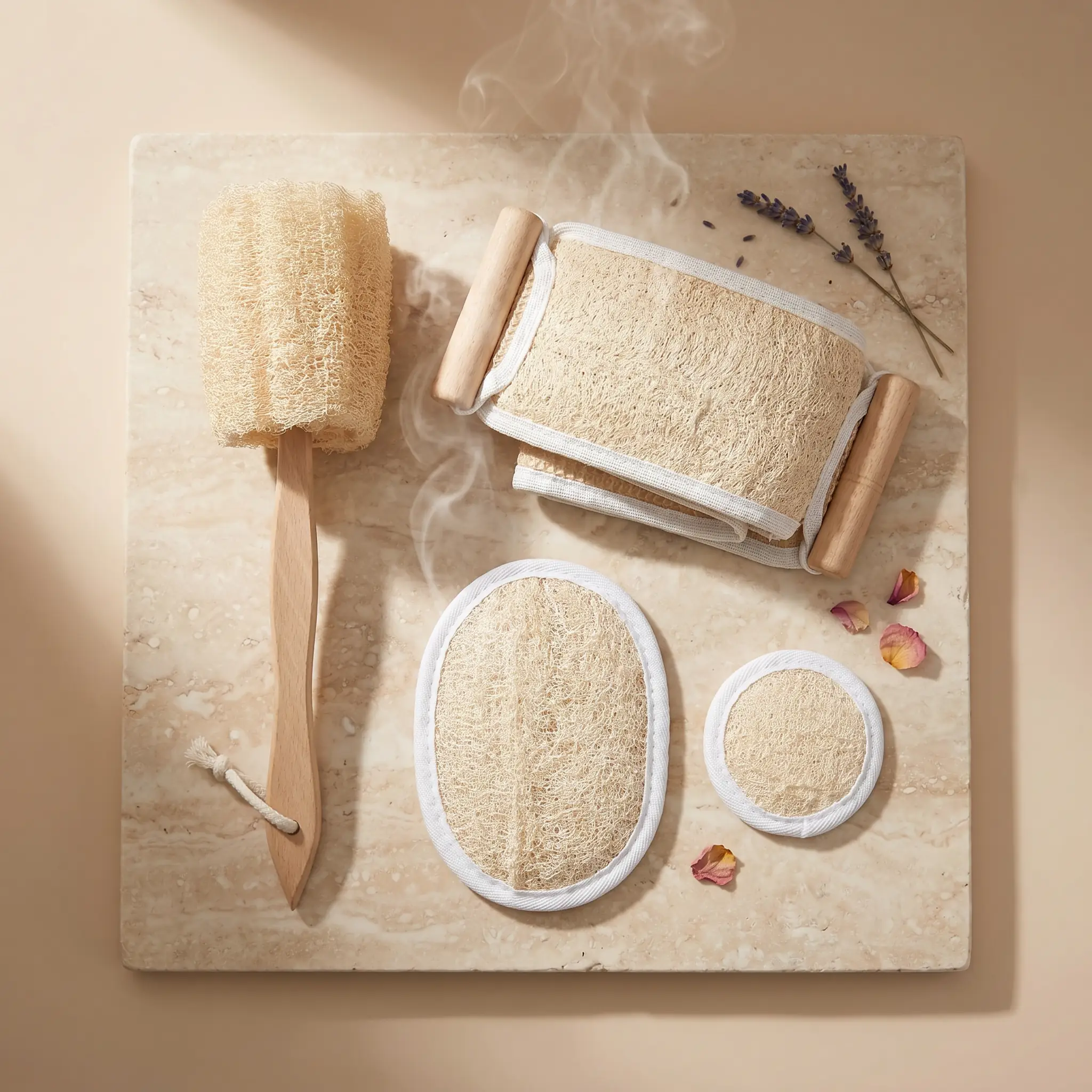 【@KABAKO】 Doğal Kabak Lifi 4'lü Banyo Seti | Anatolia Soap