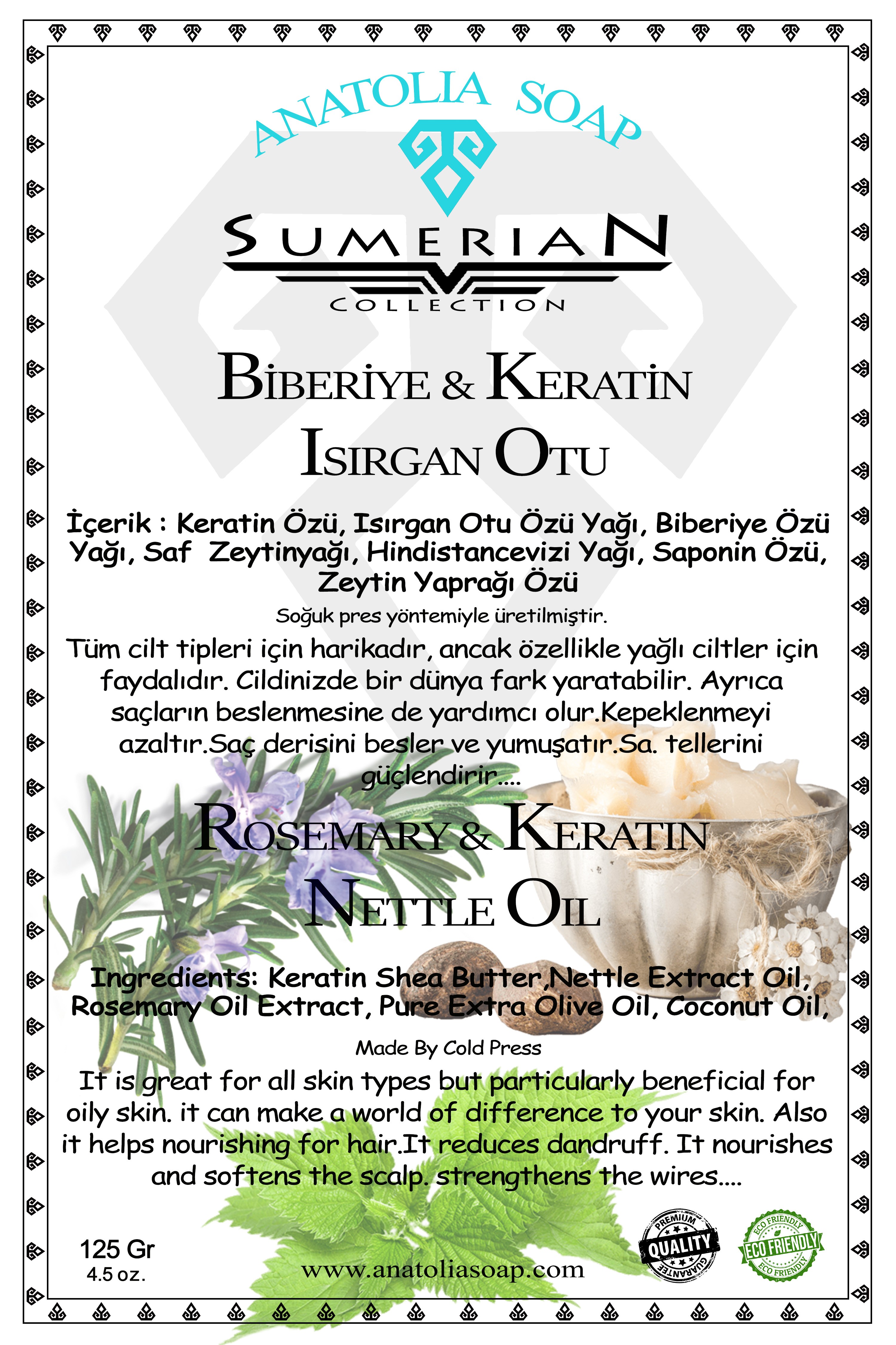 Strengthen and Nourish Your Hair with Sumerian Collection Rosemary Nettle Keratin Shea Butter Soap.