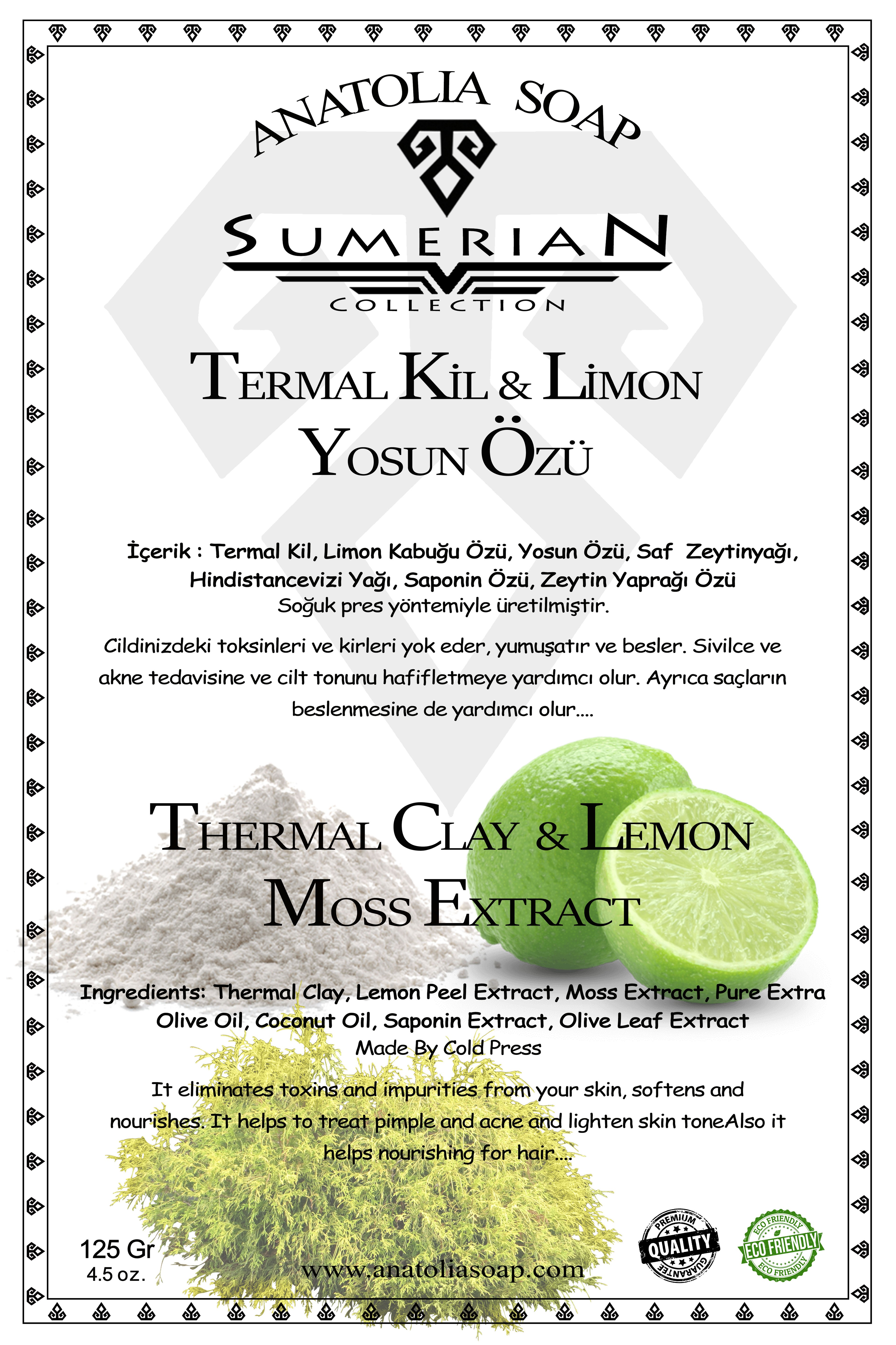 Sumerian Koleksiyonu Yosun Termal Kil Limon Sabunu ile Cildinize Doğal Maske Yapın.